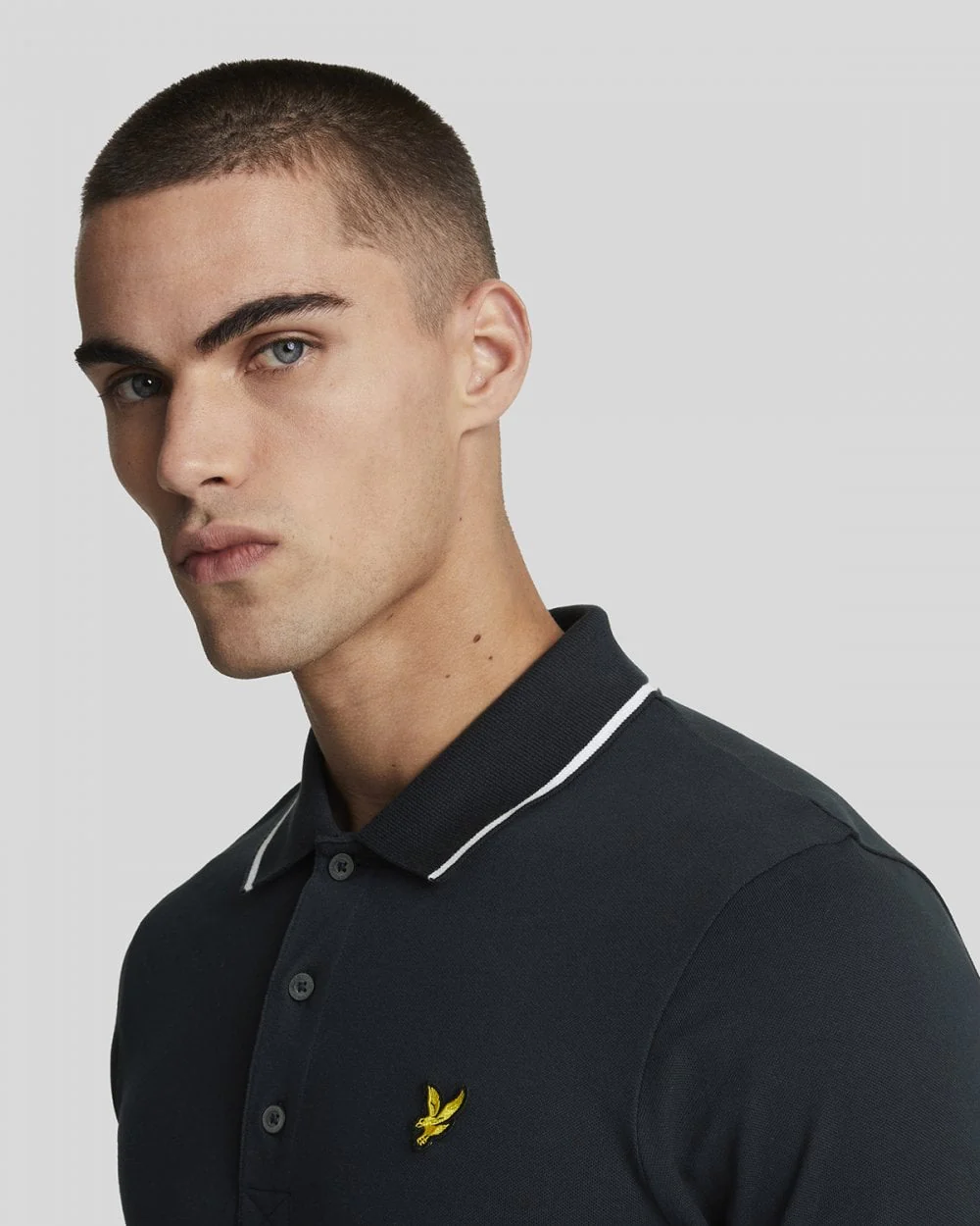 Lyle & Scott Tipped Mens Polo Shirt SP1524VOG - W403 Dark Navy/ White - Image 2