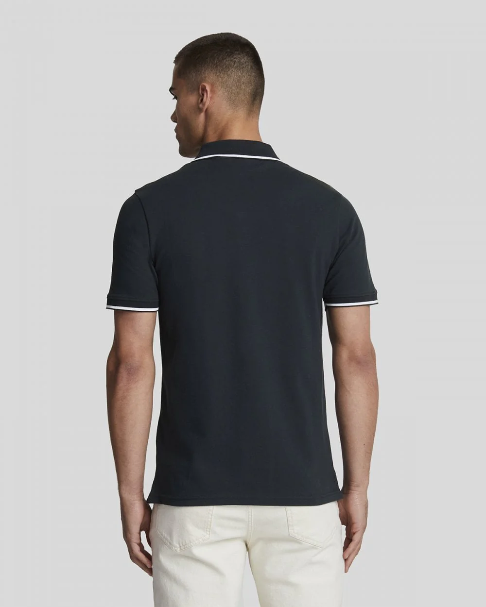 Lyle & Scott Tipped Mens Polo Shirt SP1524VOG - W403 Dark Navy/ White - Image 4