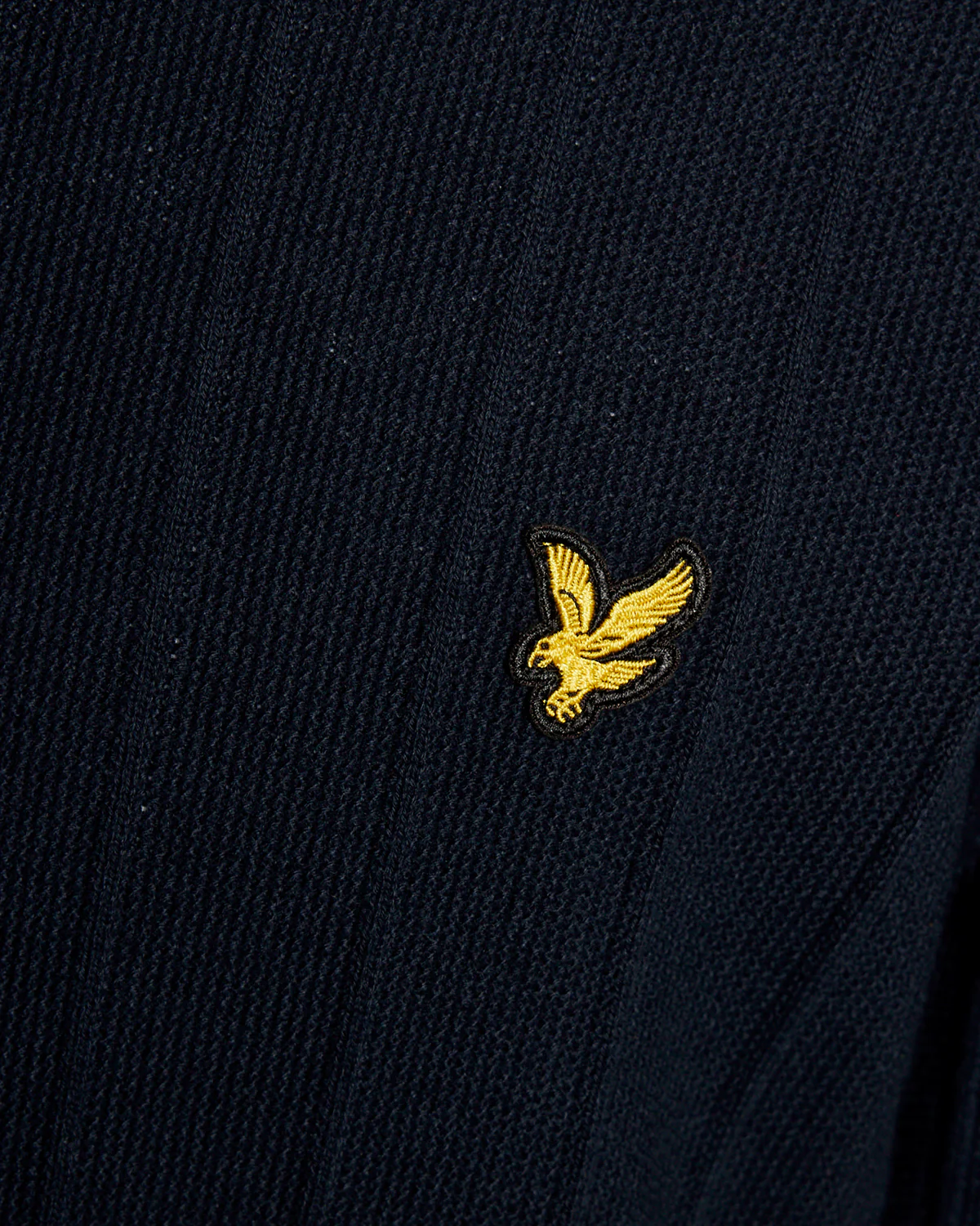Lyle & Scott Tipped Pique Mens Knitted Jumper - Z271 Dark Navy - Image 5