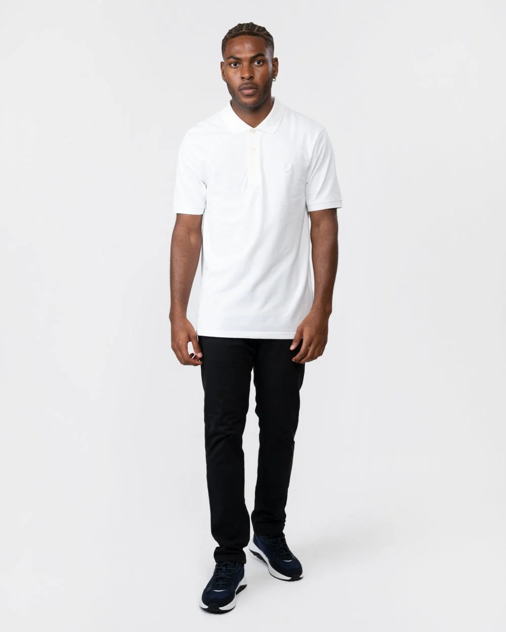 Lyle & Scott Tonal Eagle Mens Polo Shirt - 626 White - Image 3