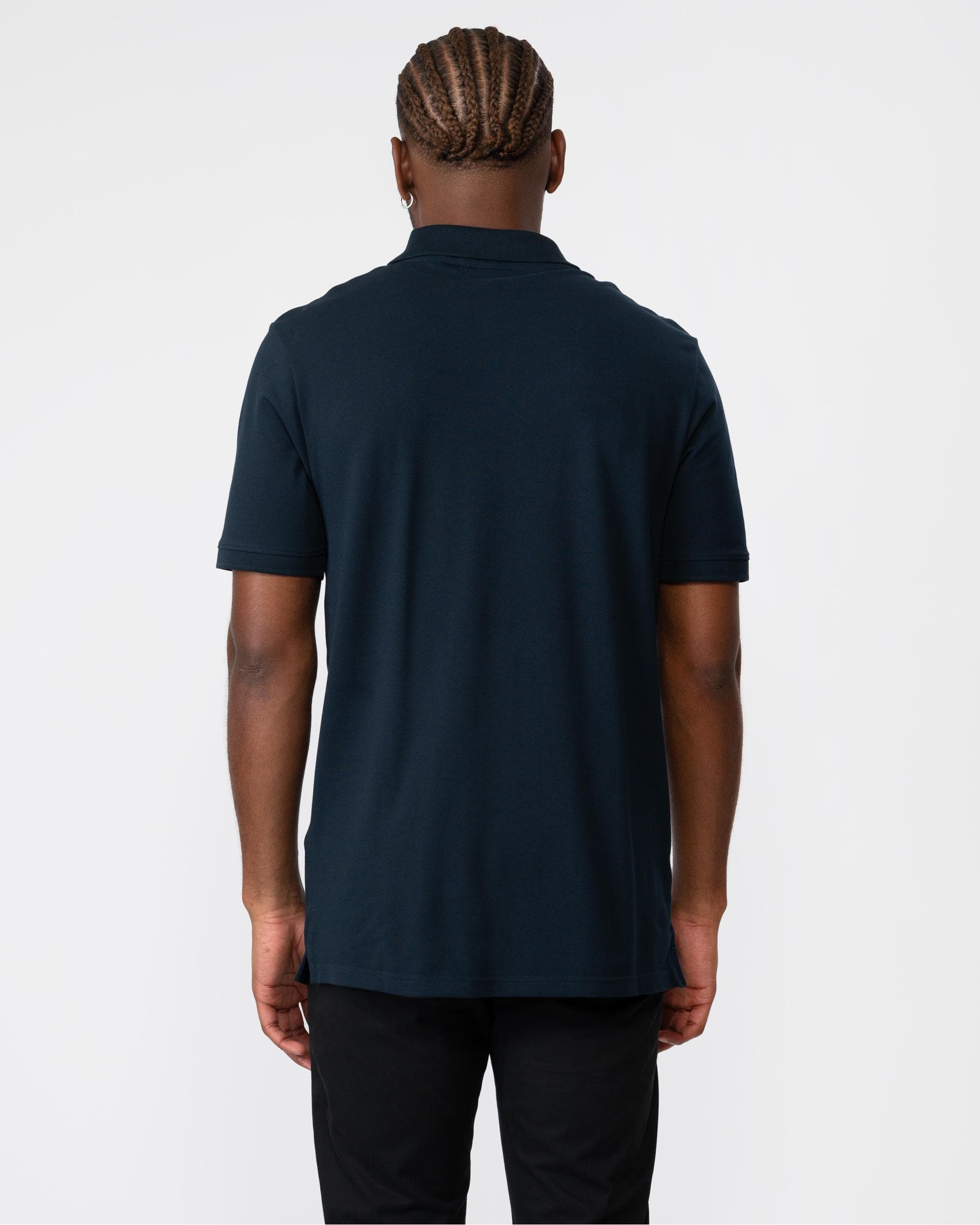 Lyle & Scott Tonal Eagle Mens Polo Shirt - Z271 Dark Navy - Image 4