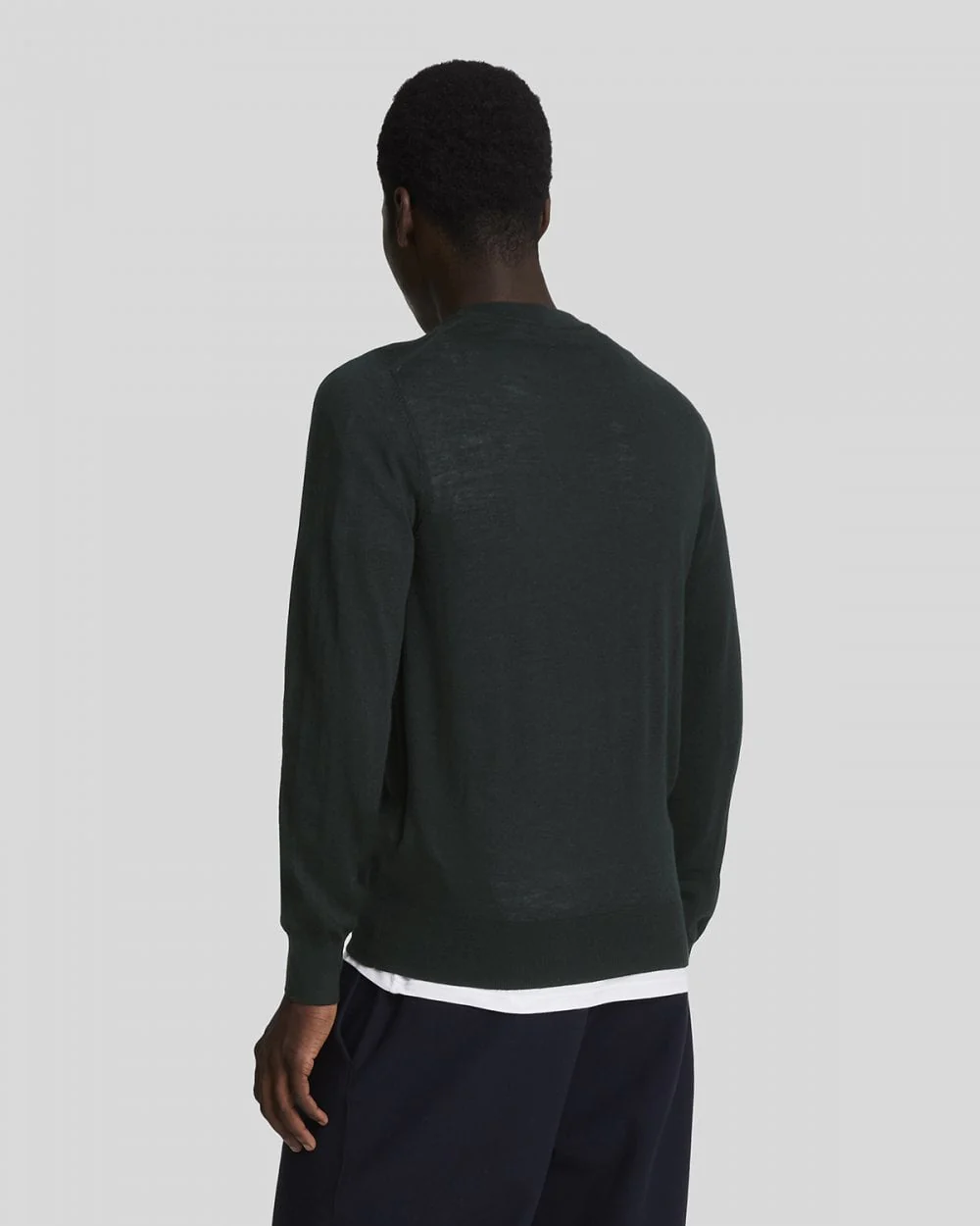 Lyle & Scott Tonal Eagle Merino Mens Crew Neck Jumper - Z865 Jet Black - Image 4