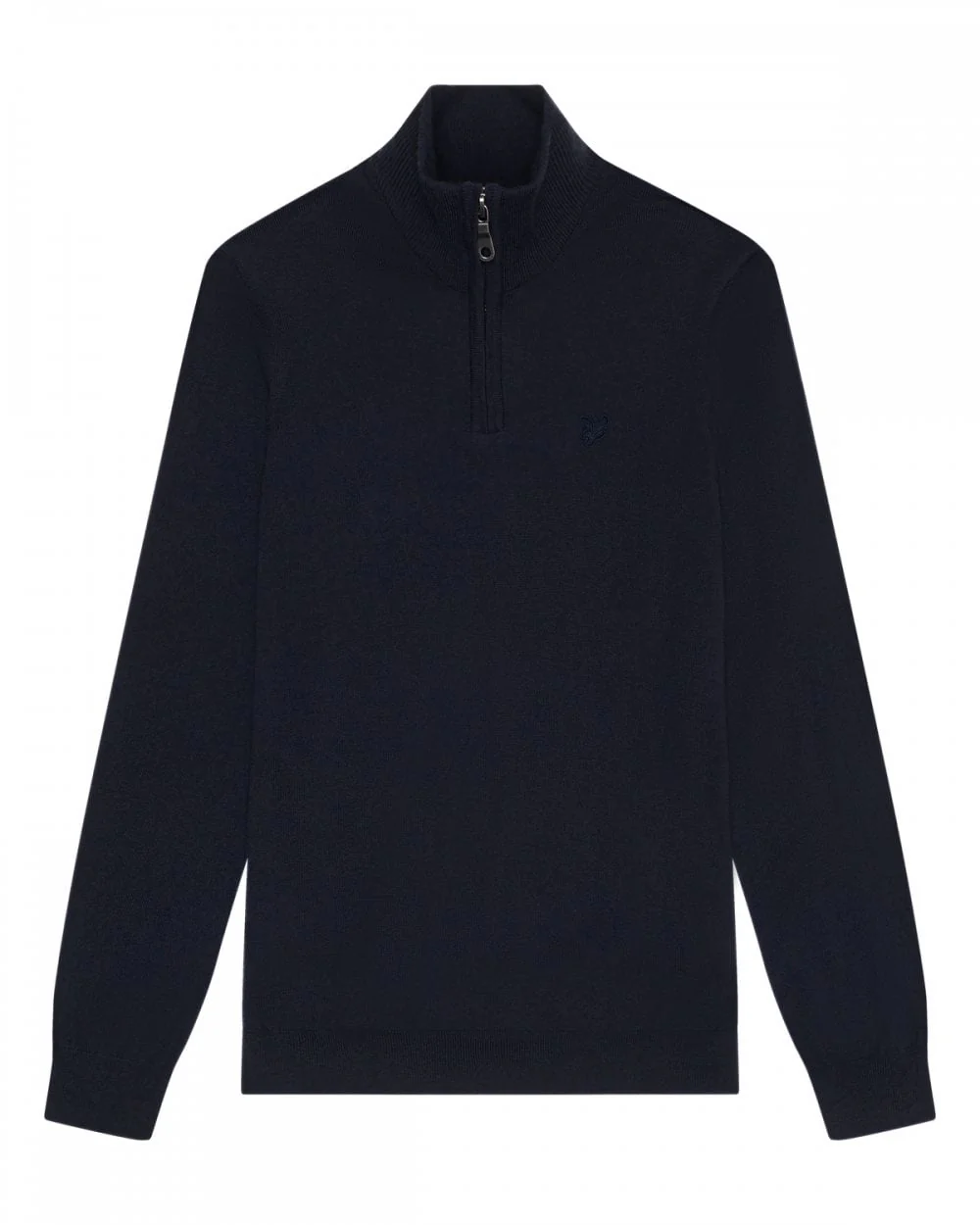Lyle & Scott Tonal Eagle Merino Mens Quarter-Zip Jumper - Z271 Dark Navy - Image 5