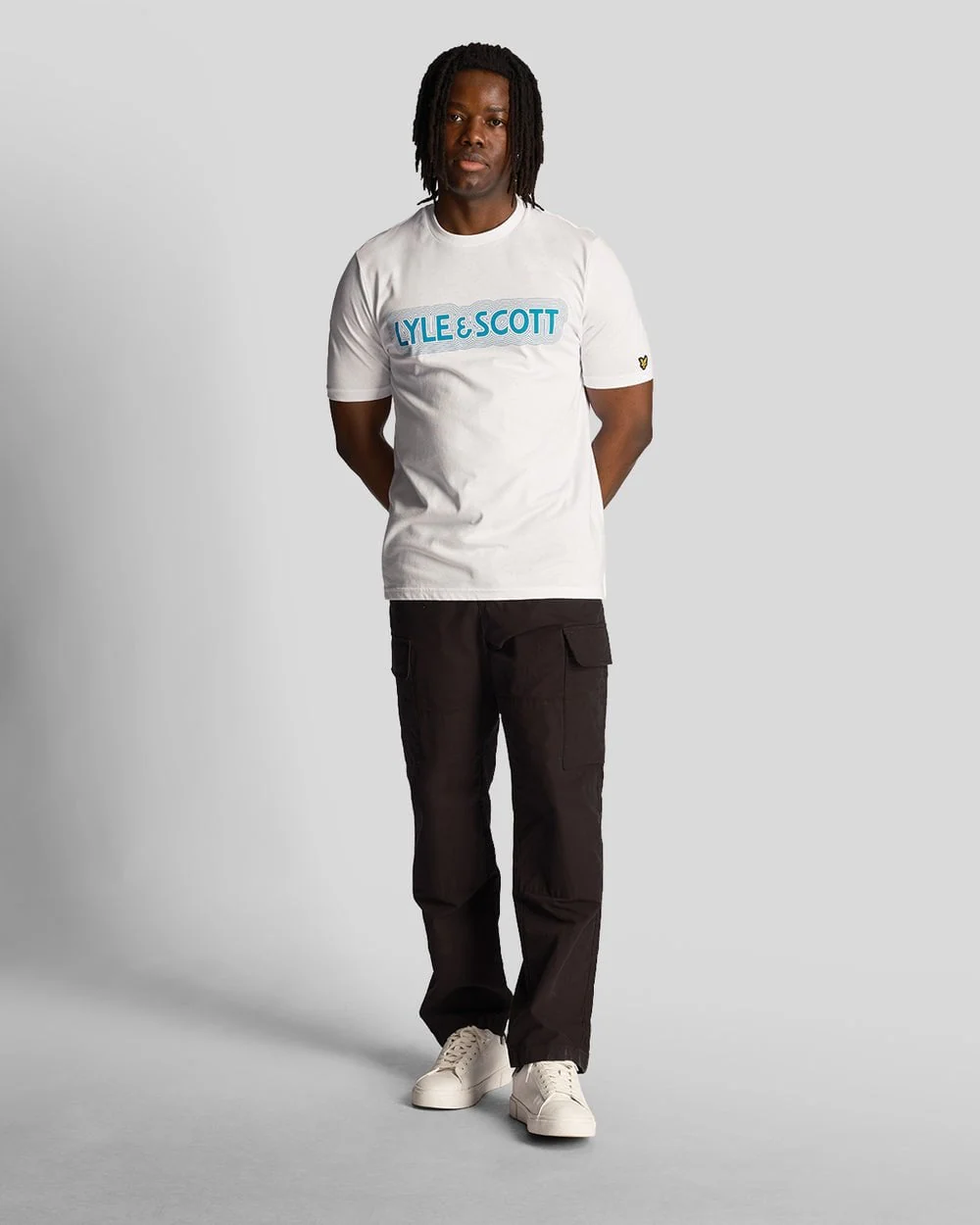 Lyle & Scott Vibrations Print Mens T-Shirt - 626 White - Image 3