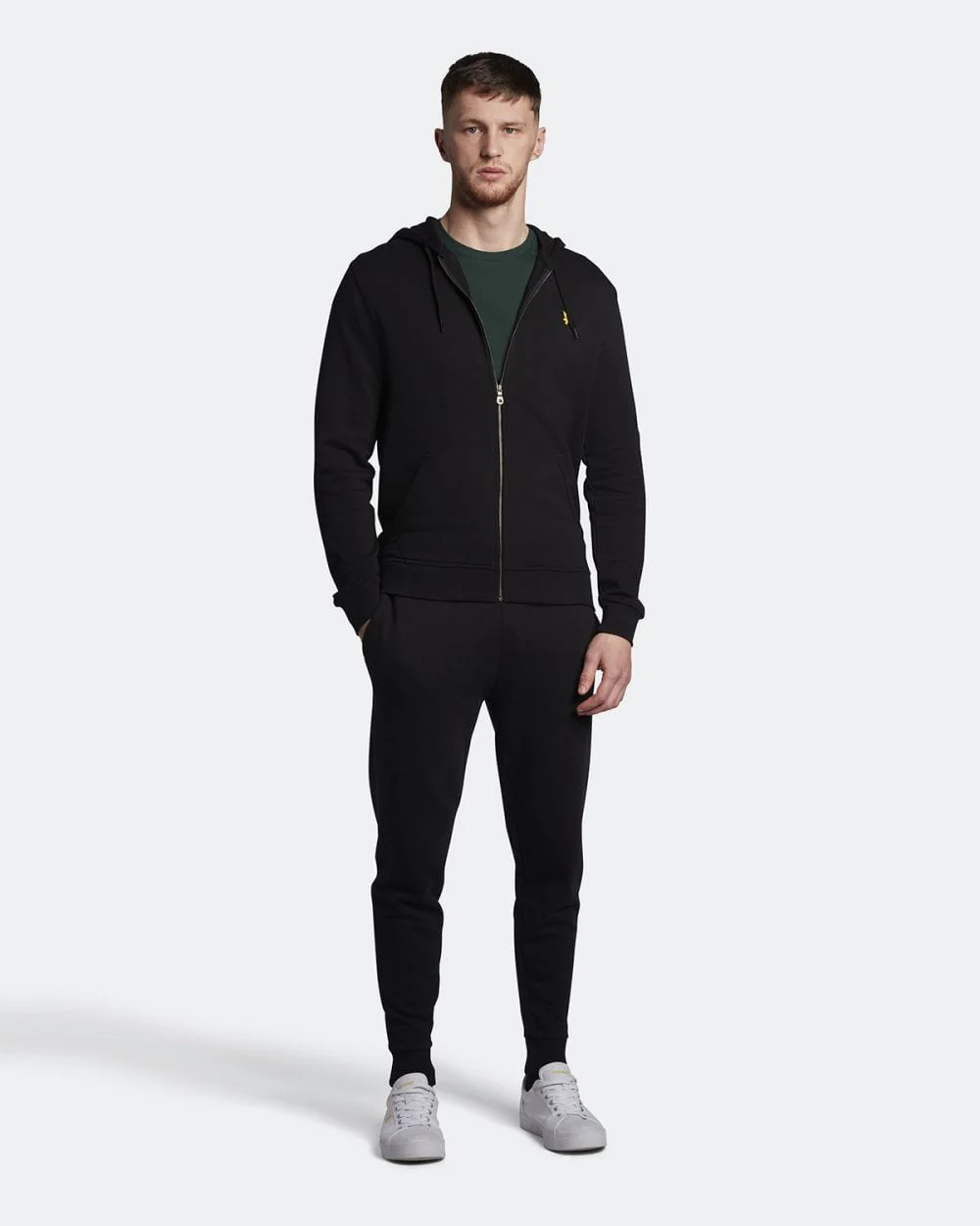 Lyle & Scott Zip Through Mens Hoodie - Z865 Jet Black - Image 2