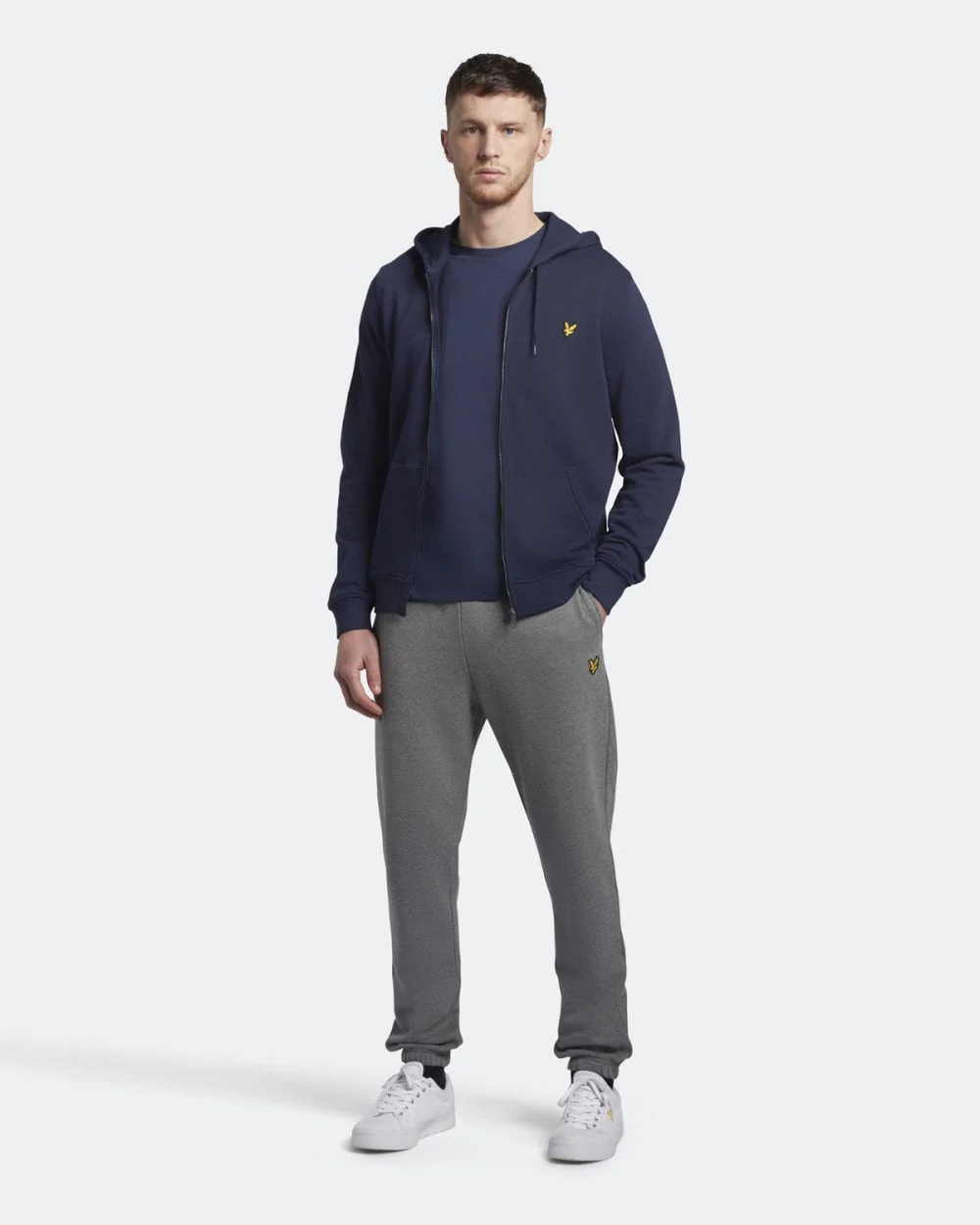Lyle & Scott Zip Through Mens Hoodie - Z99 Navy - Image 2