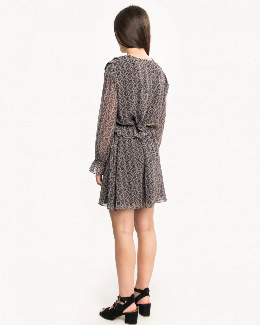 Maison Scotch Long Sleeve Ruffle Detailed Womens Dress - Image 5