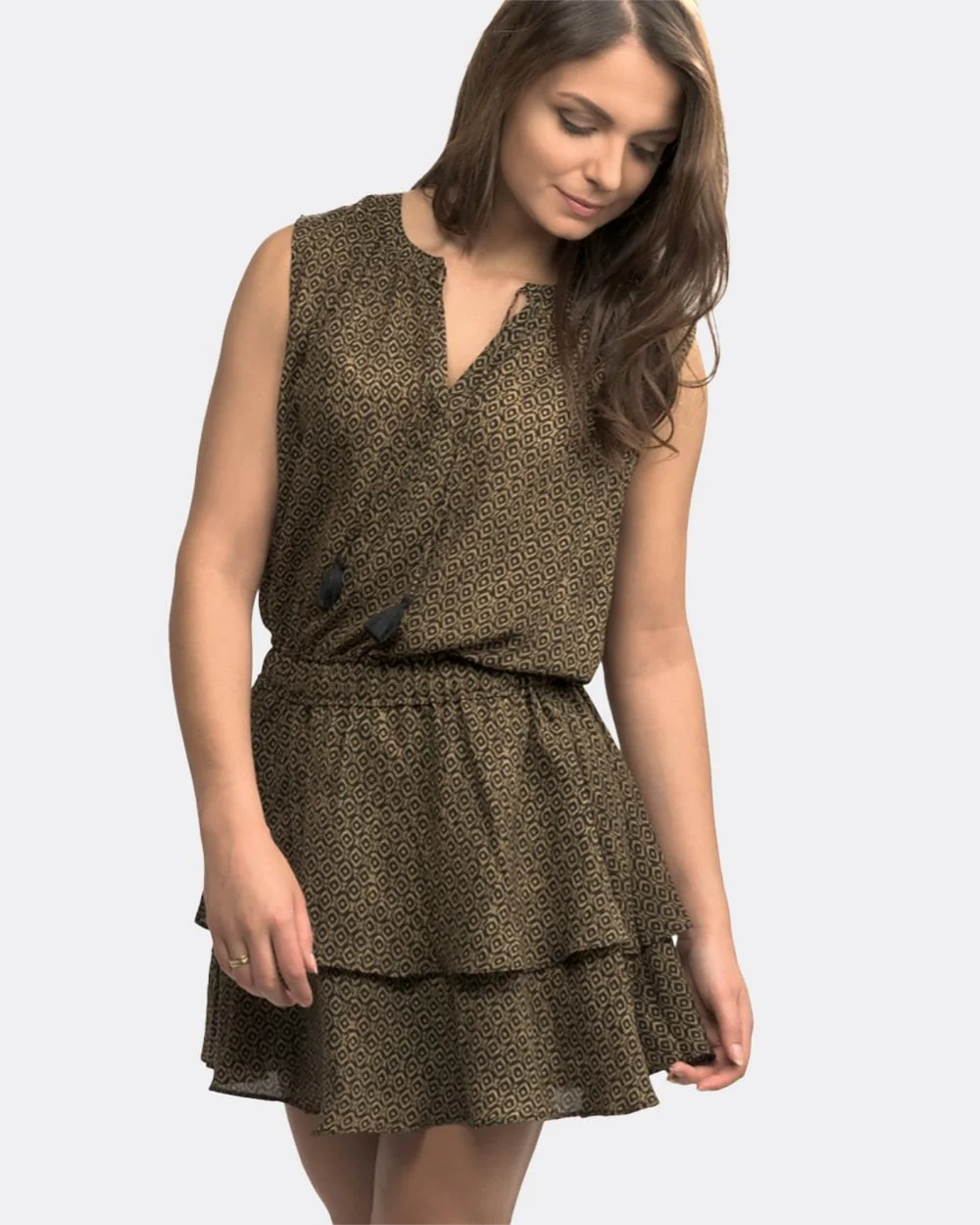 Maison Scotch Silky Feel Sleeveless Printed Womens Summer Dress - Image 2
