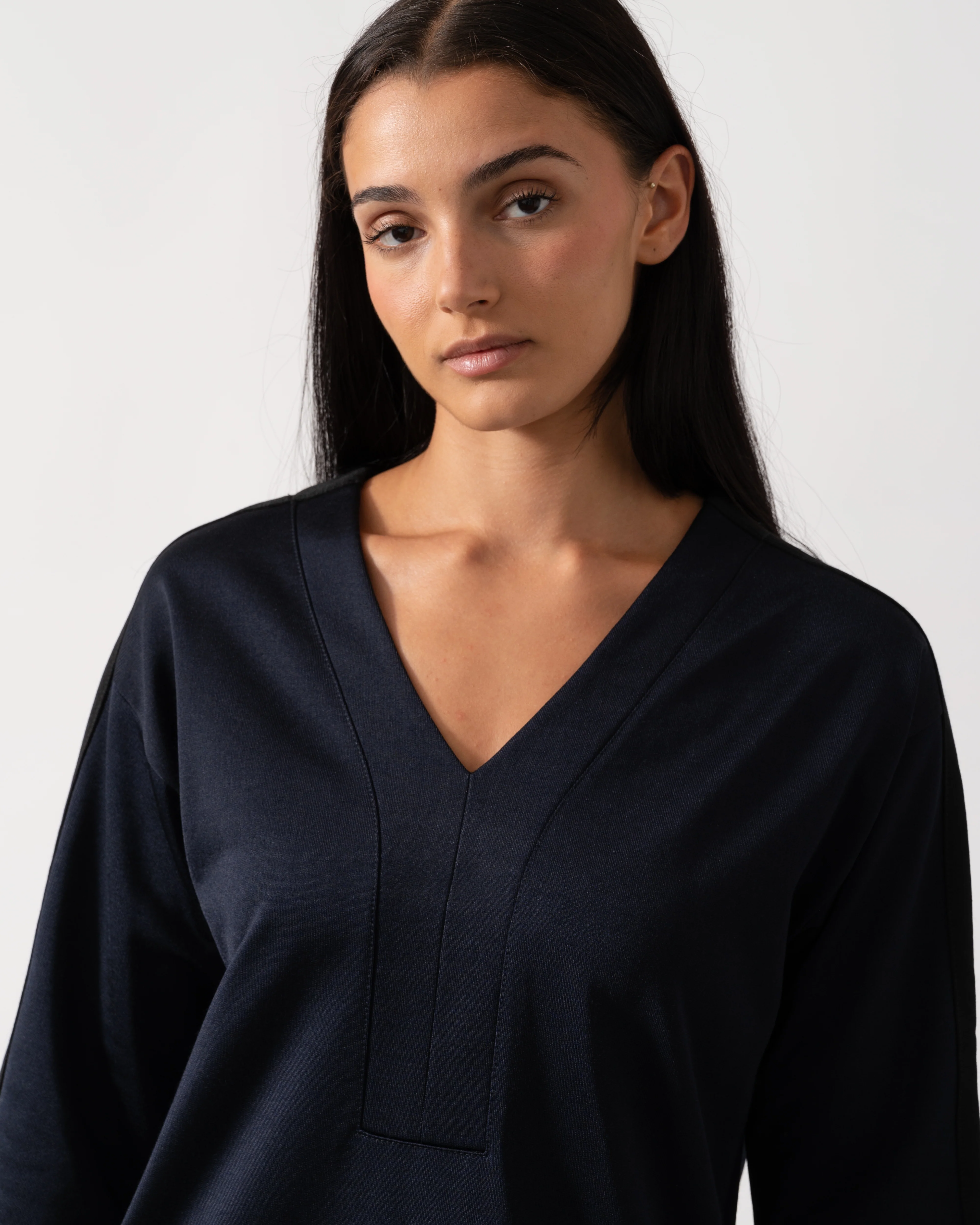 Maison Scotch V-Neck Sweat Panel Sleeved Womens Dress - Image 2
