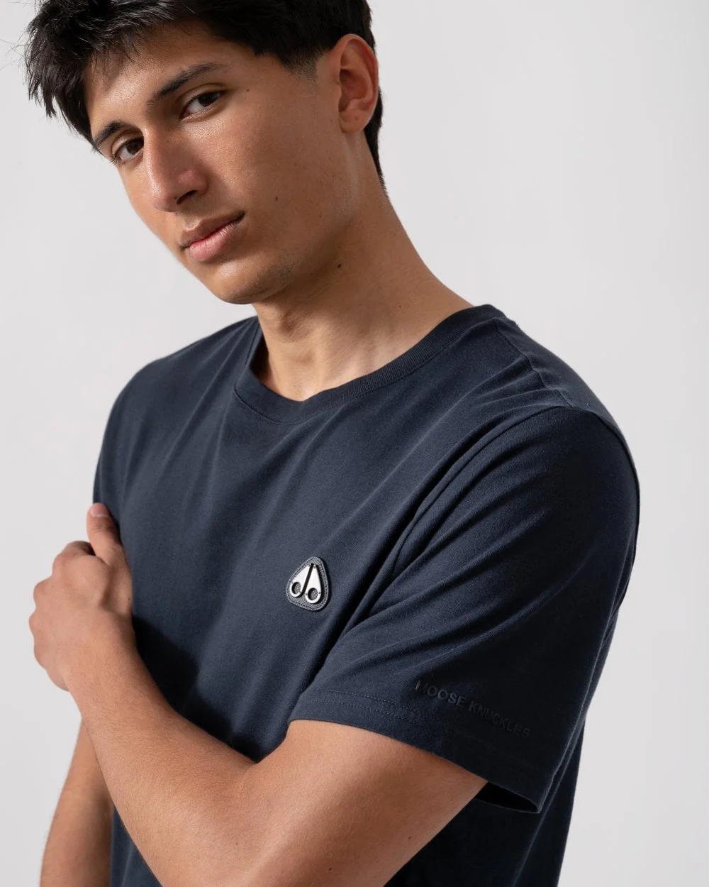 Moose Knuckles Crescent Mens T-Shirt - Navy 833 - Image 2