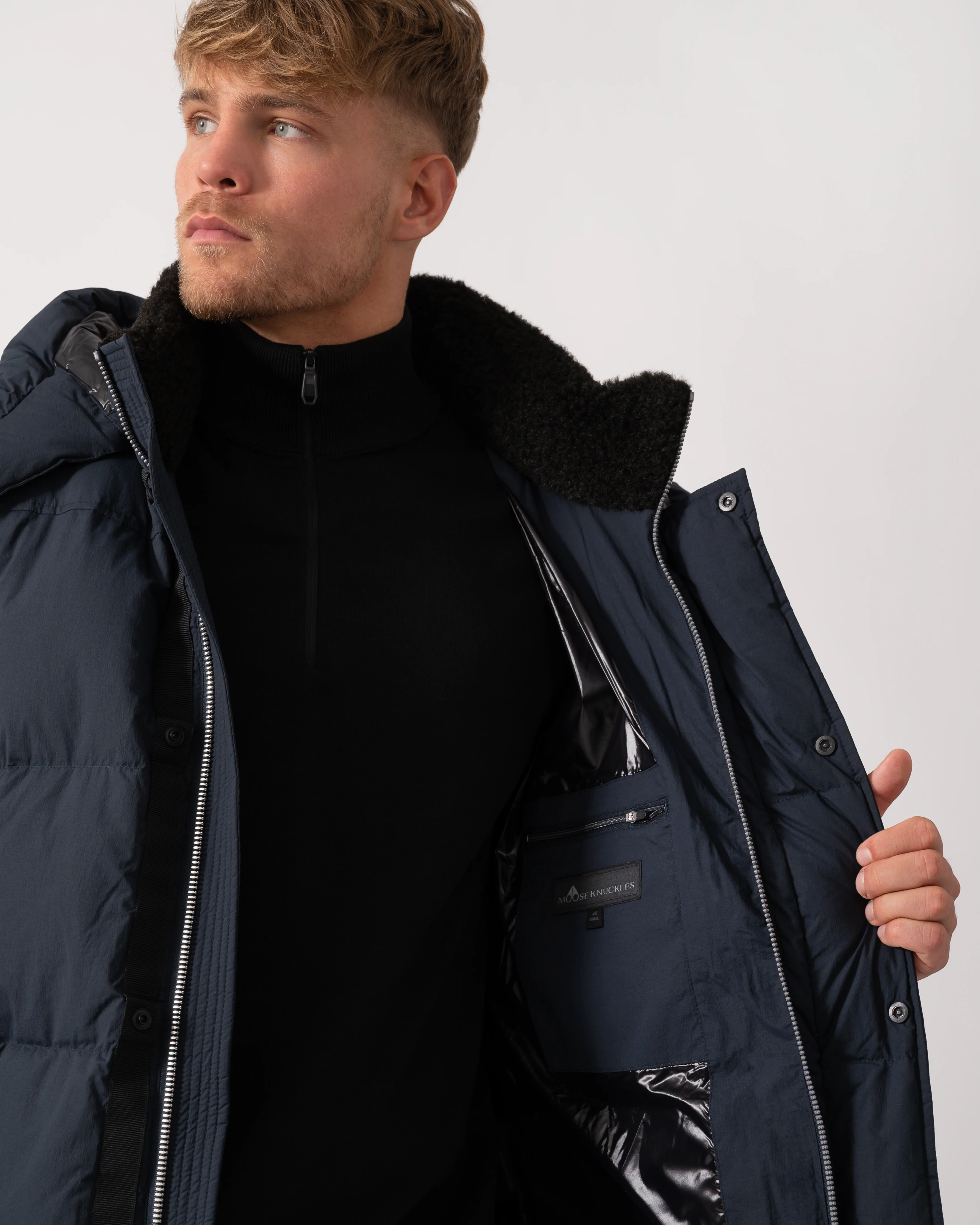 Moose Knuckles Everest 3Q Mens Puffer Jacket - Navy 833 - Image 4