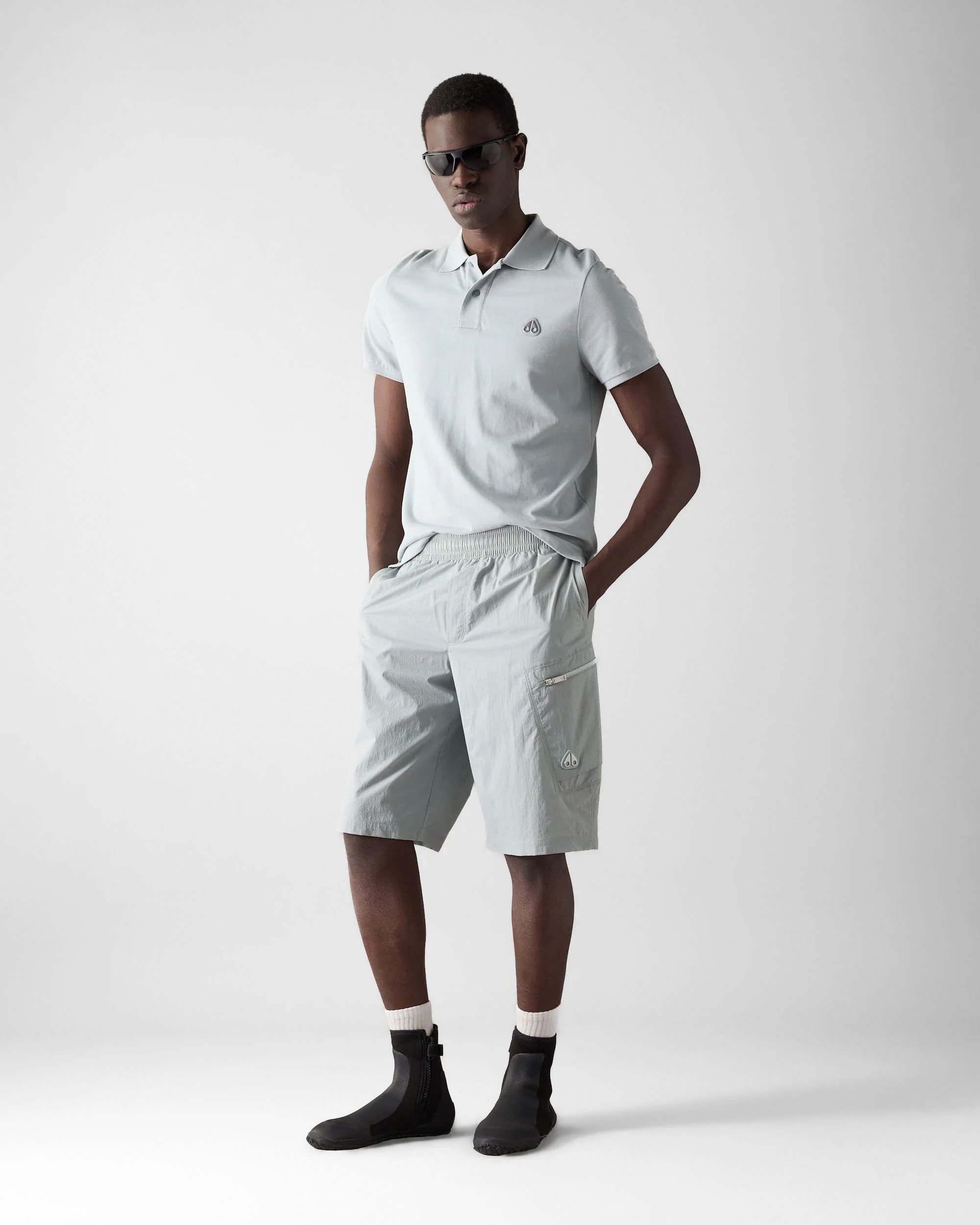 Moose Knuckles Everett Mens Polo - Dusty Jade 1909 - Image 2