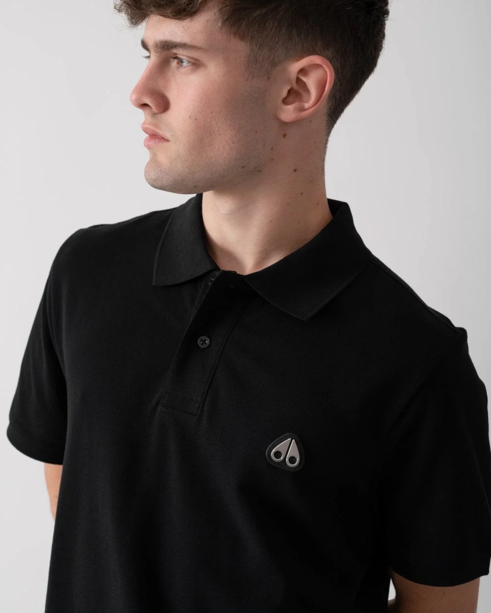 Moose Knuckles Everett Mens Polo Shirt - Black 292 - Image 2