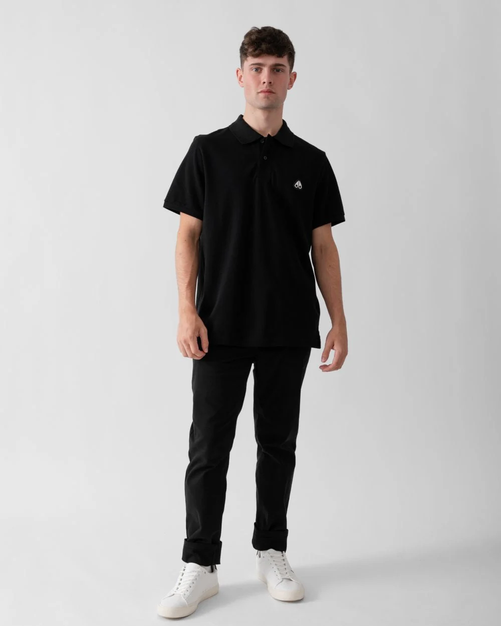 Moose Knuckles Everett Mens Polo Shirt - Black 292 - Image 3