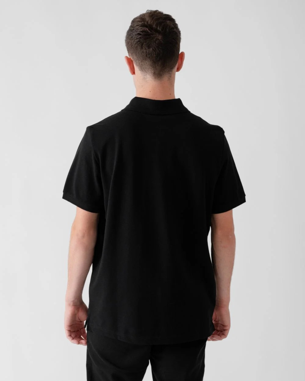 Moose Knuckles Everett Mens Polo Shirt - Black 292 - Image 4