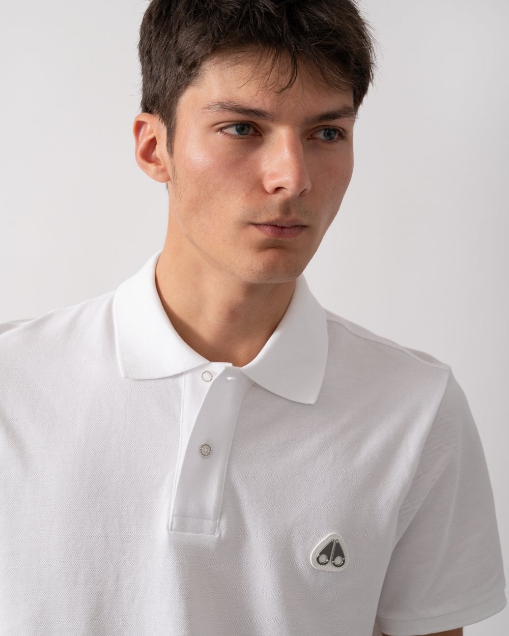 Moose Knuckles Everett Mens Polo Shirt - White 160 - Image 2