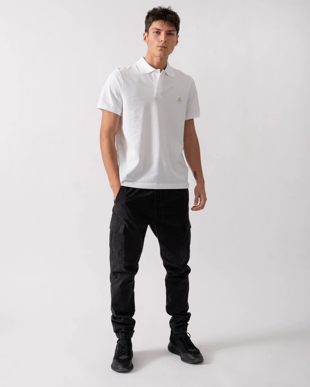Moose Knuckles Everett Mens Polo Shirt - White 160 - Image 3