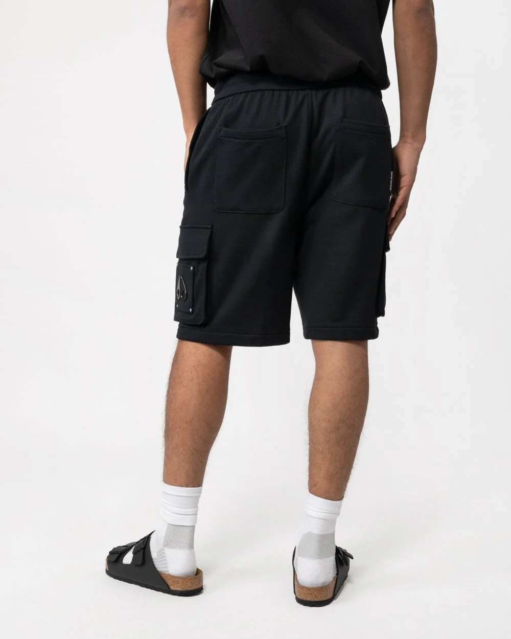 Moose Knuckles Hartsfield Mens Cargo Shorts - Black 292 - Image 2