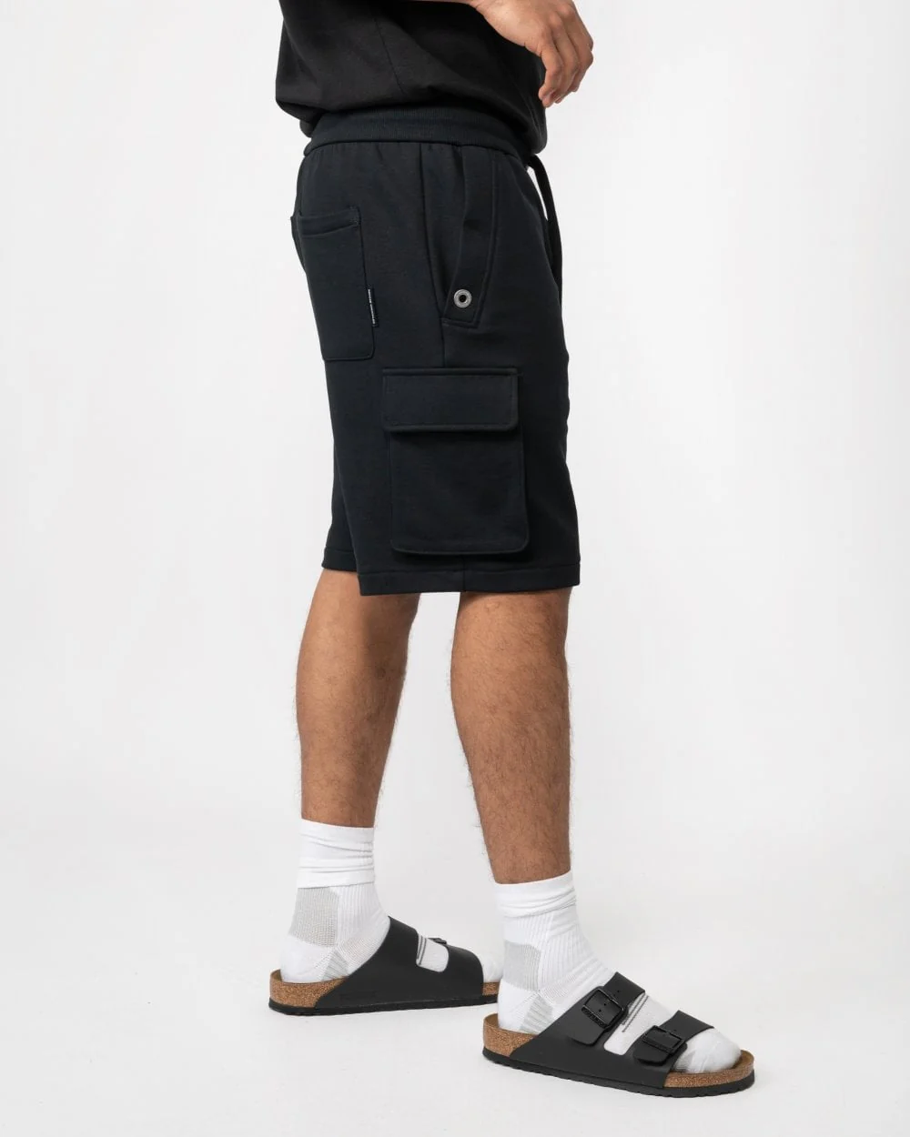 Moose Knuckles Hartsfield Mens Cargo Shorts - Black 292 - Image 3