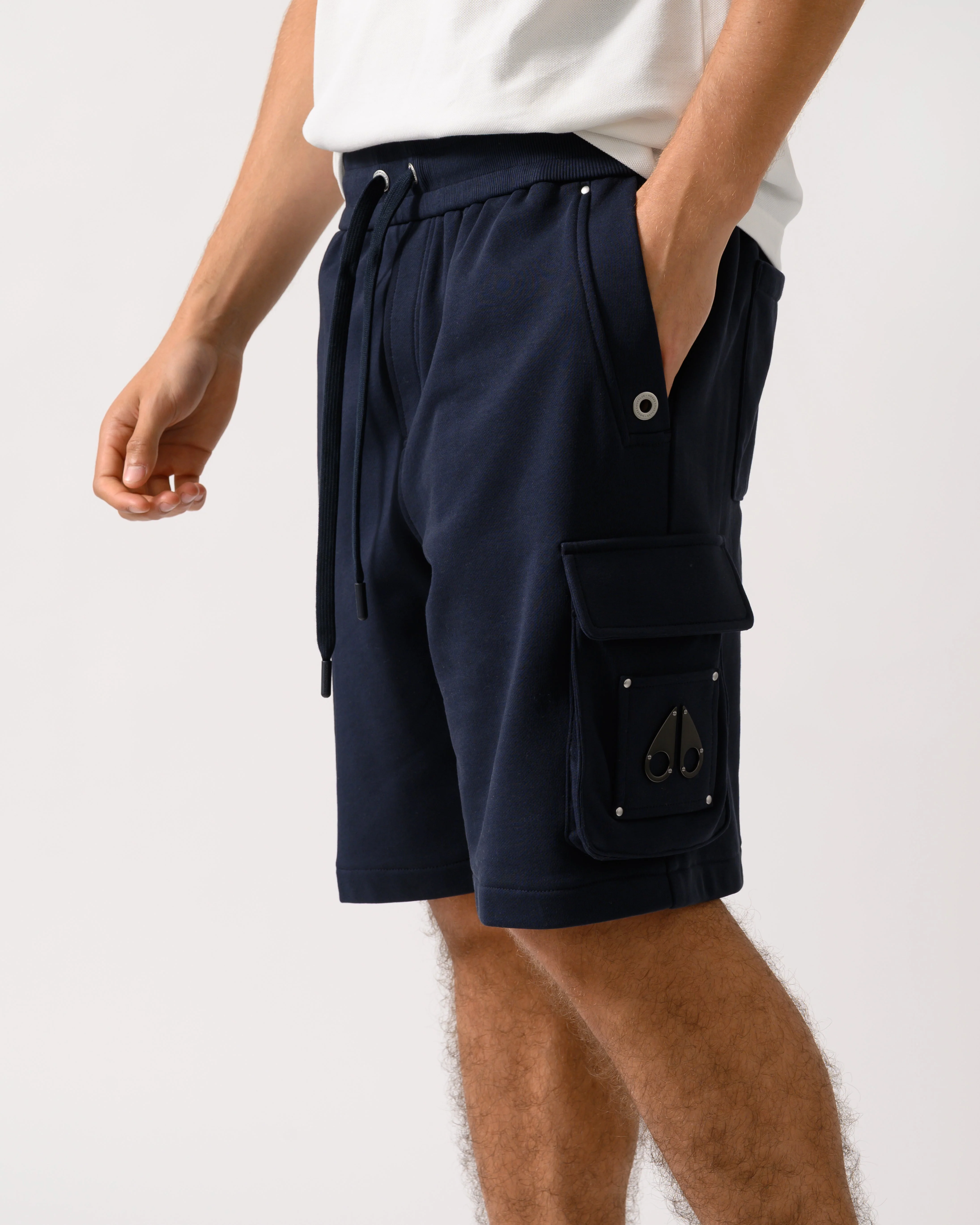 Moose Knuckles Hartsfield Mens Cargo Shorts - Navy 833 - Image 3