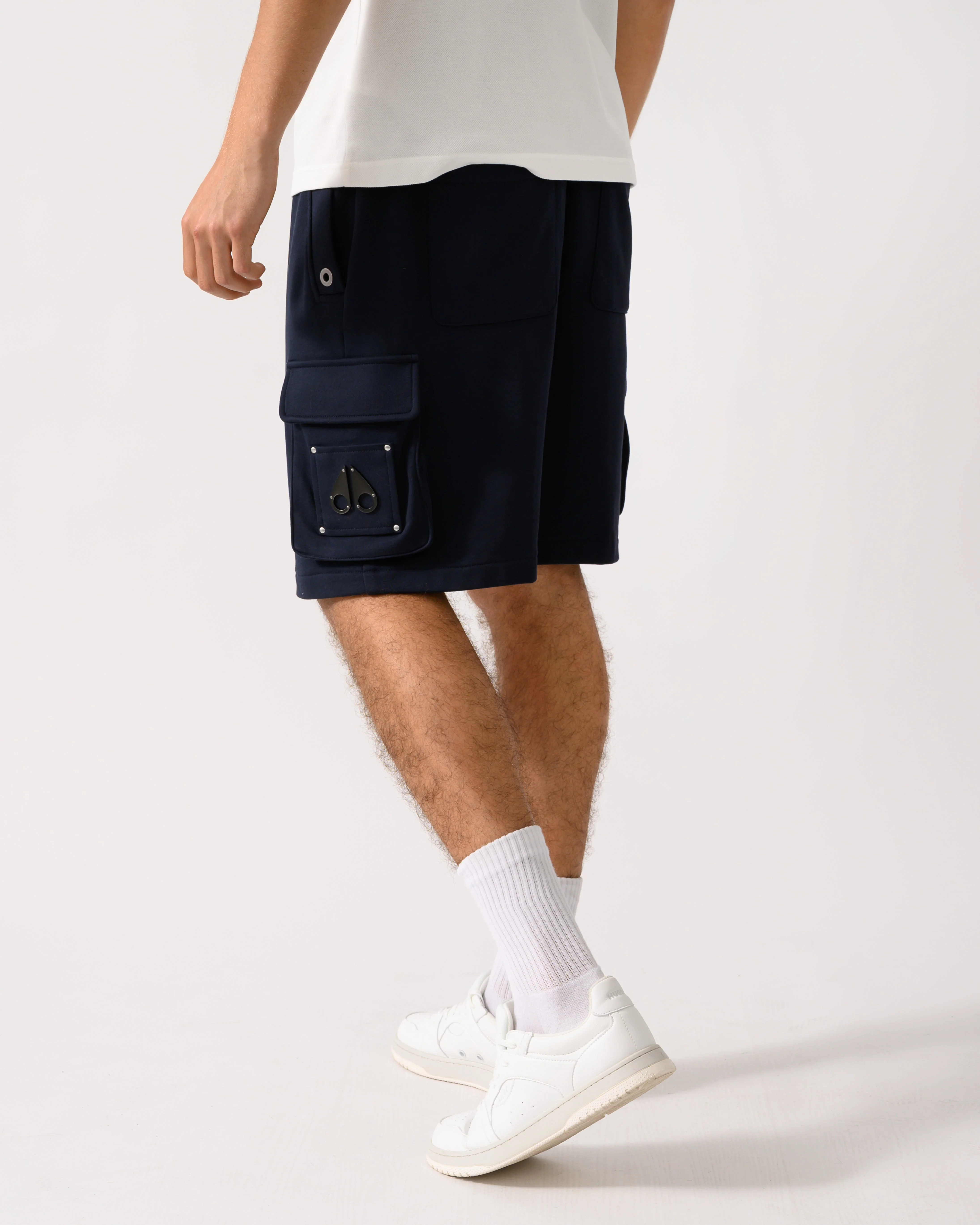 Moose Knuckles Hartsfield Mens Cargo Shorts - Navy 833 - Image 4