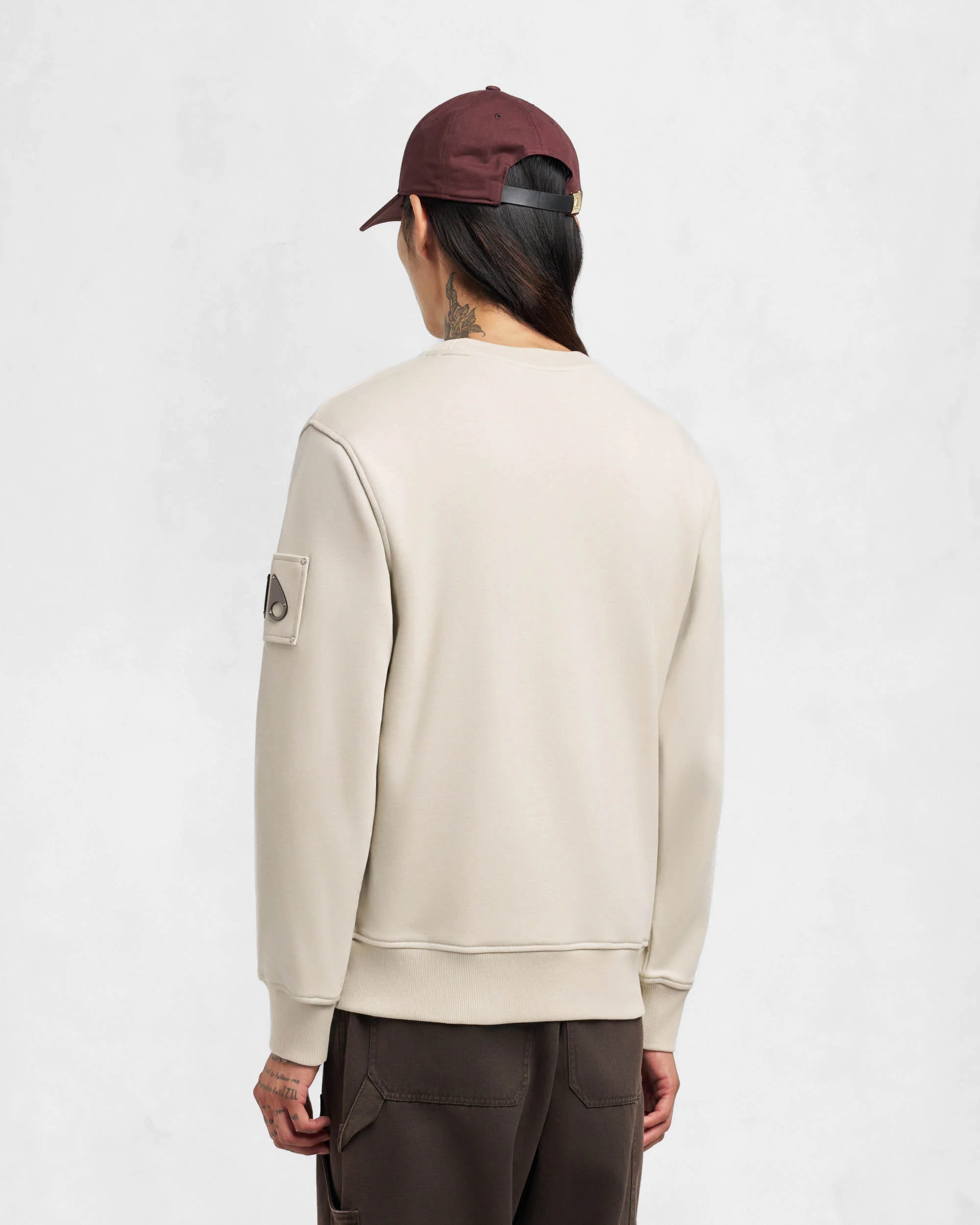 Moose Knuckles Hartsfield Mens Crew Neck Sweatshirt - Alabaster 1705 - Image 3