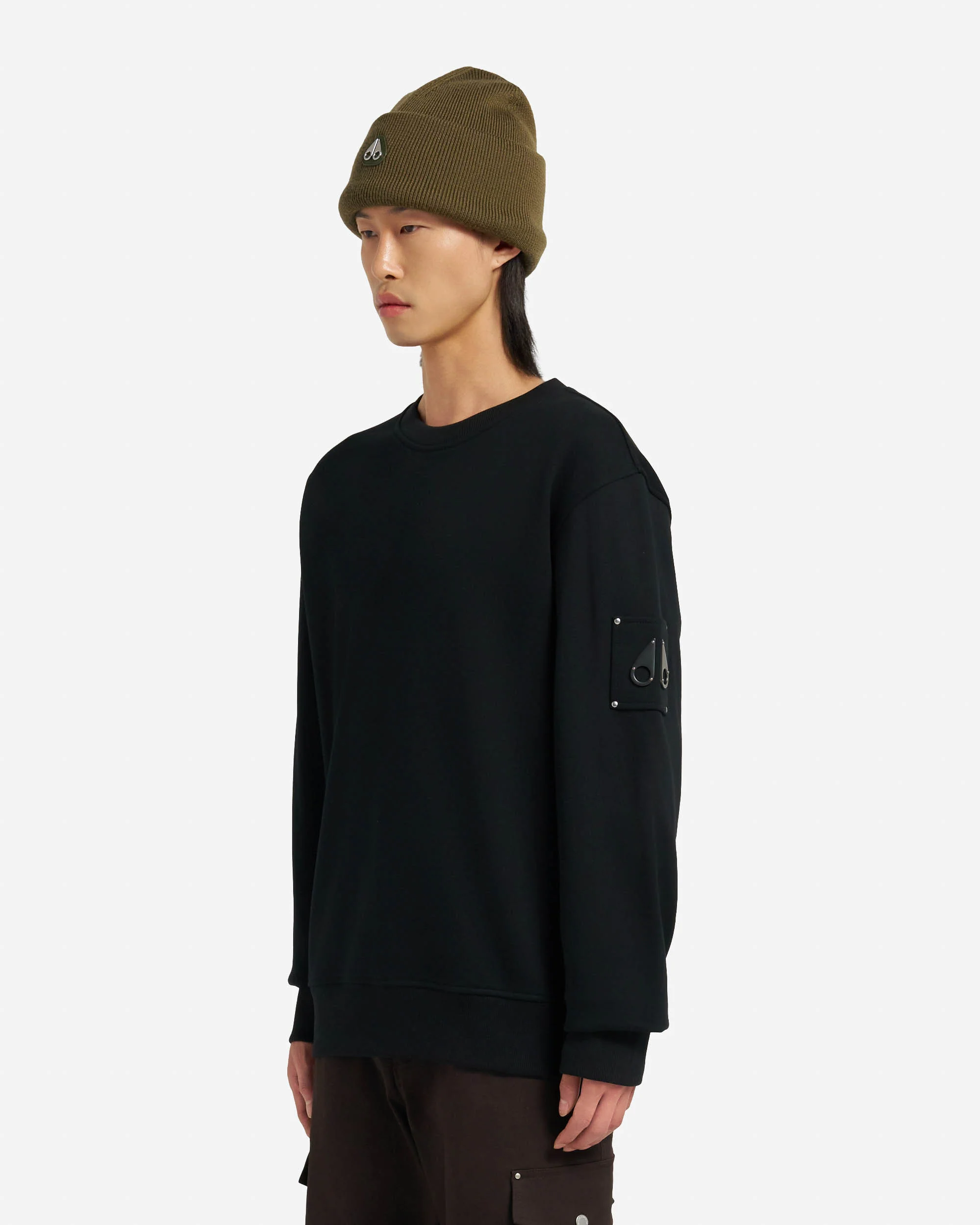 Moose Knuckles Hartsfield Mens Crew Neck Sweatshirt - Black 292 - Image 4