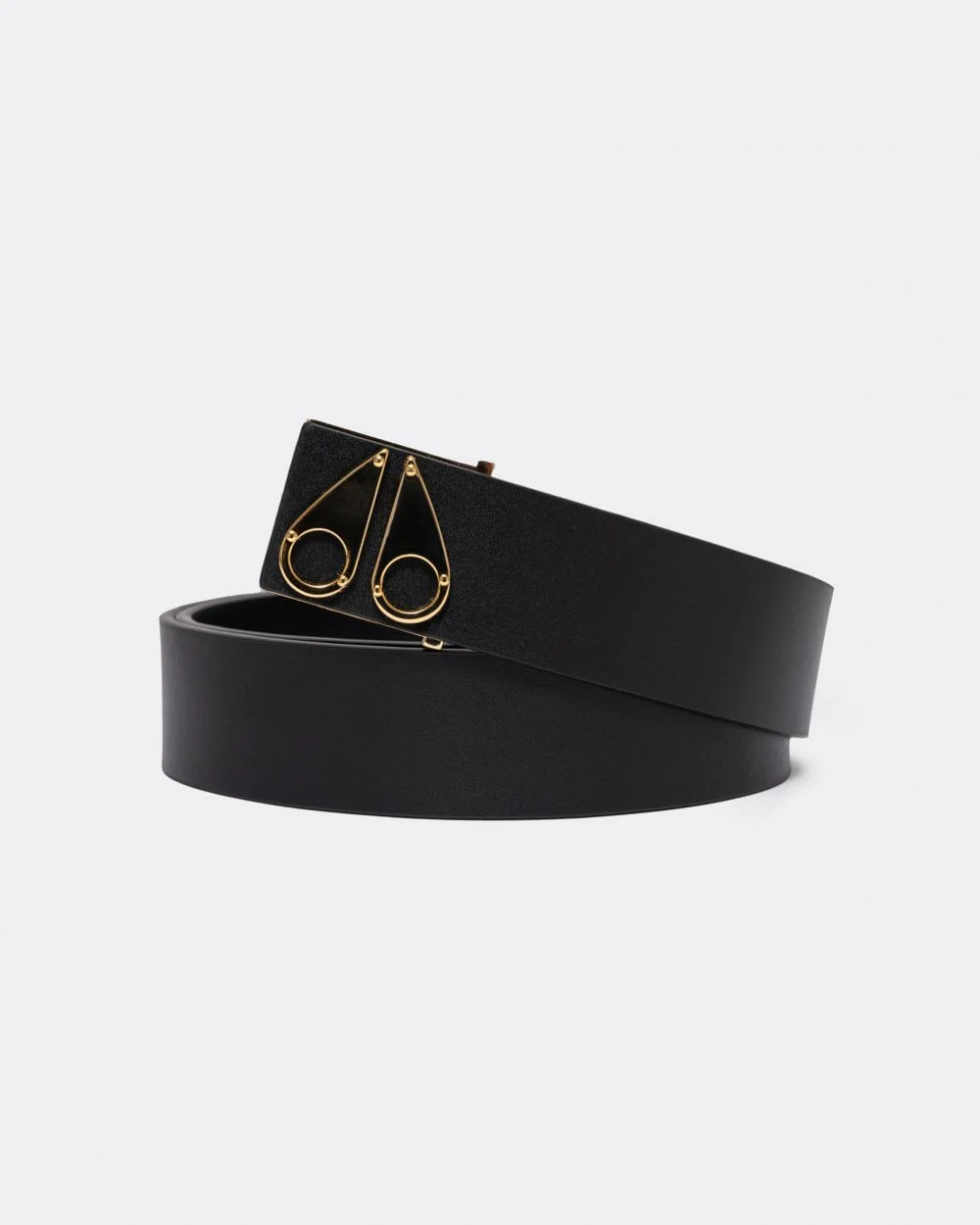 Moose Knuckles Mens Gold Logo Icon Belt - Image 2