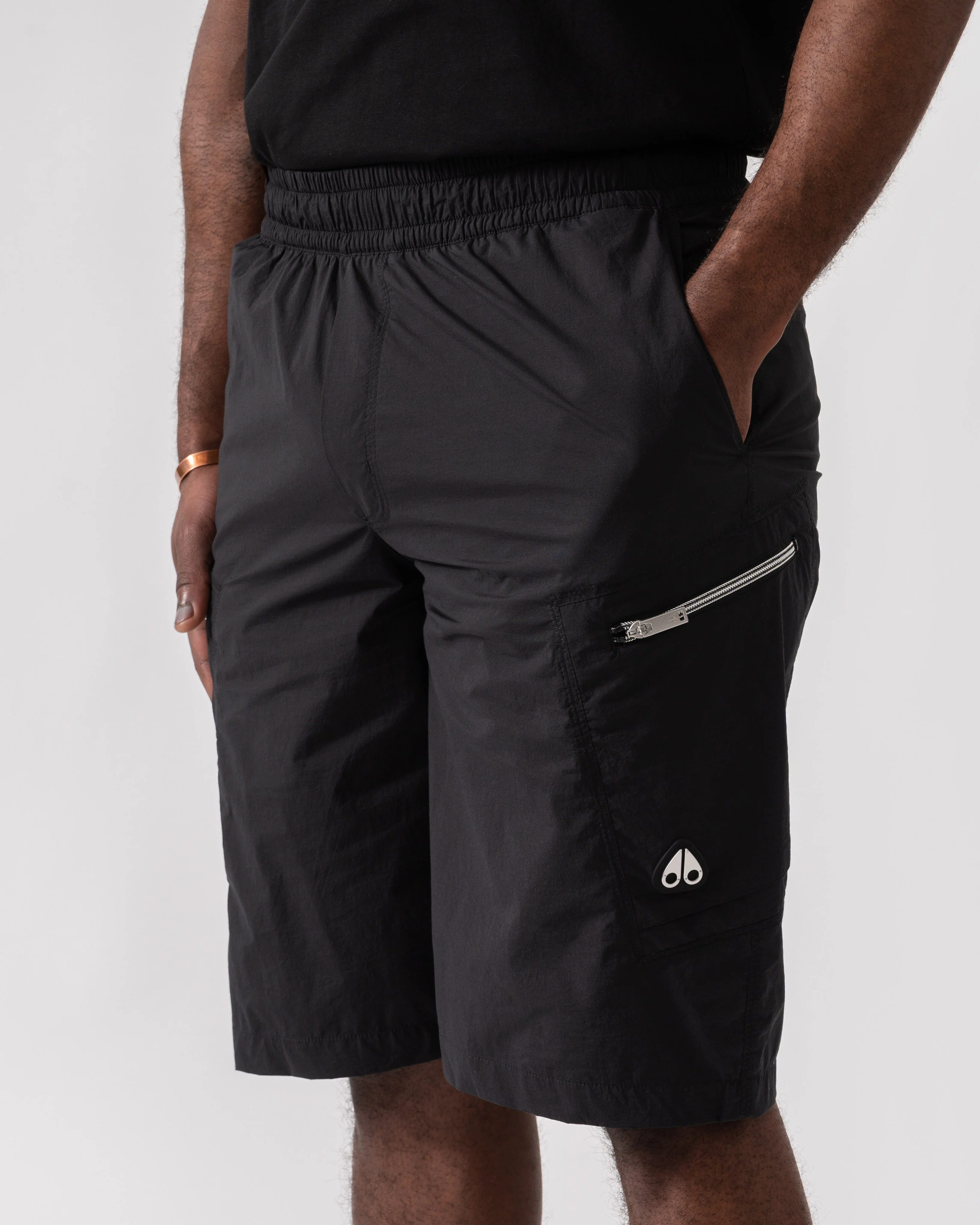Moose Knuckles Topflight Mens Cargo Shorts - Black 292 - Image 2