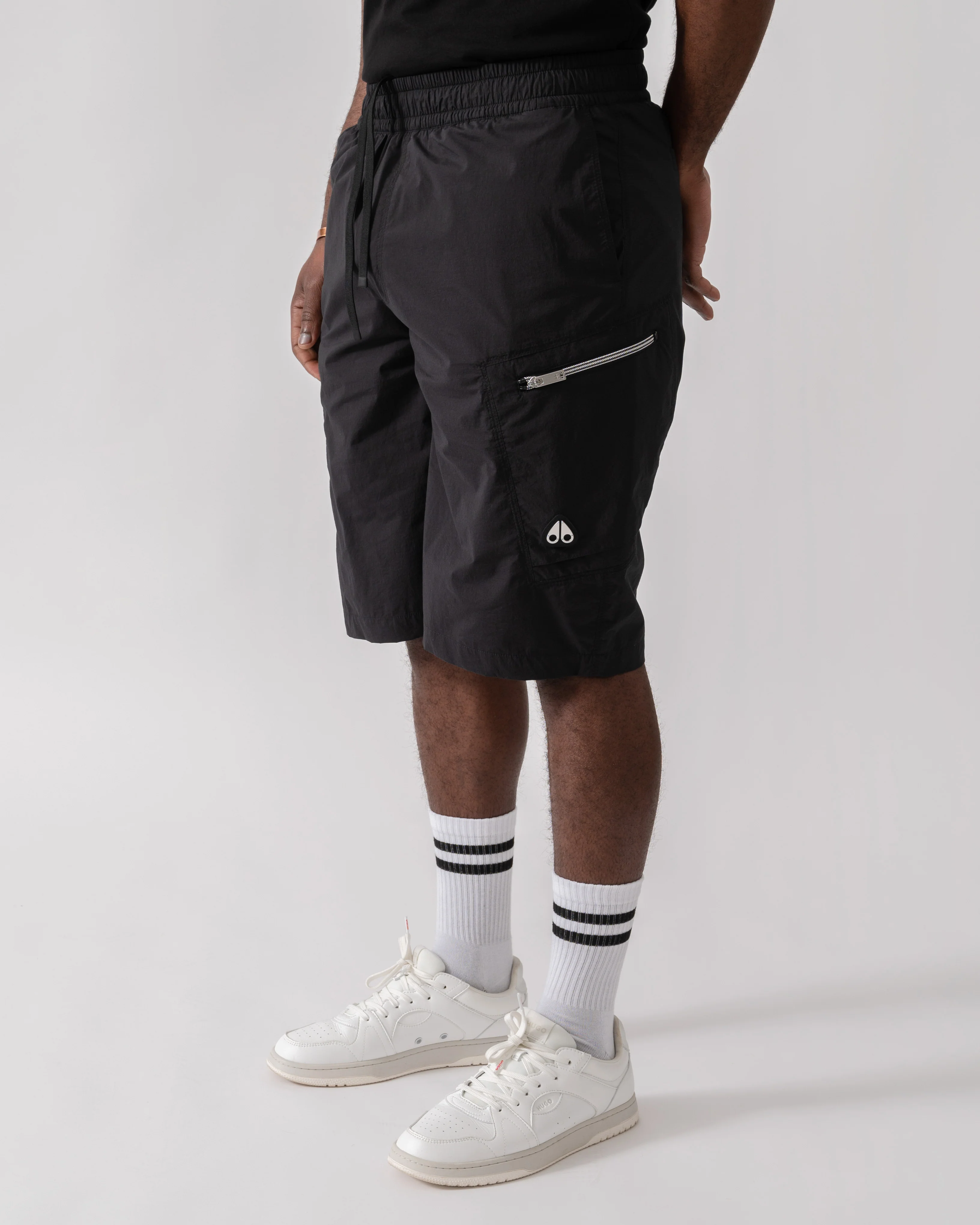 Moose Knuckles Topflight Mens Cargo Shorts - Black 292 - Image 3