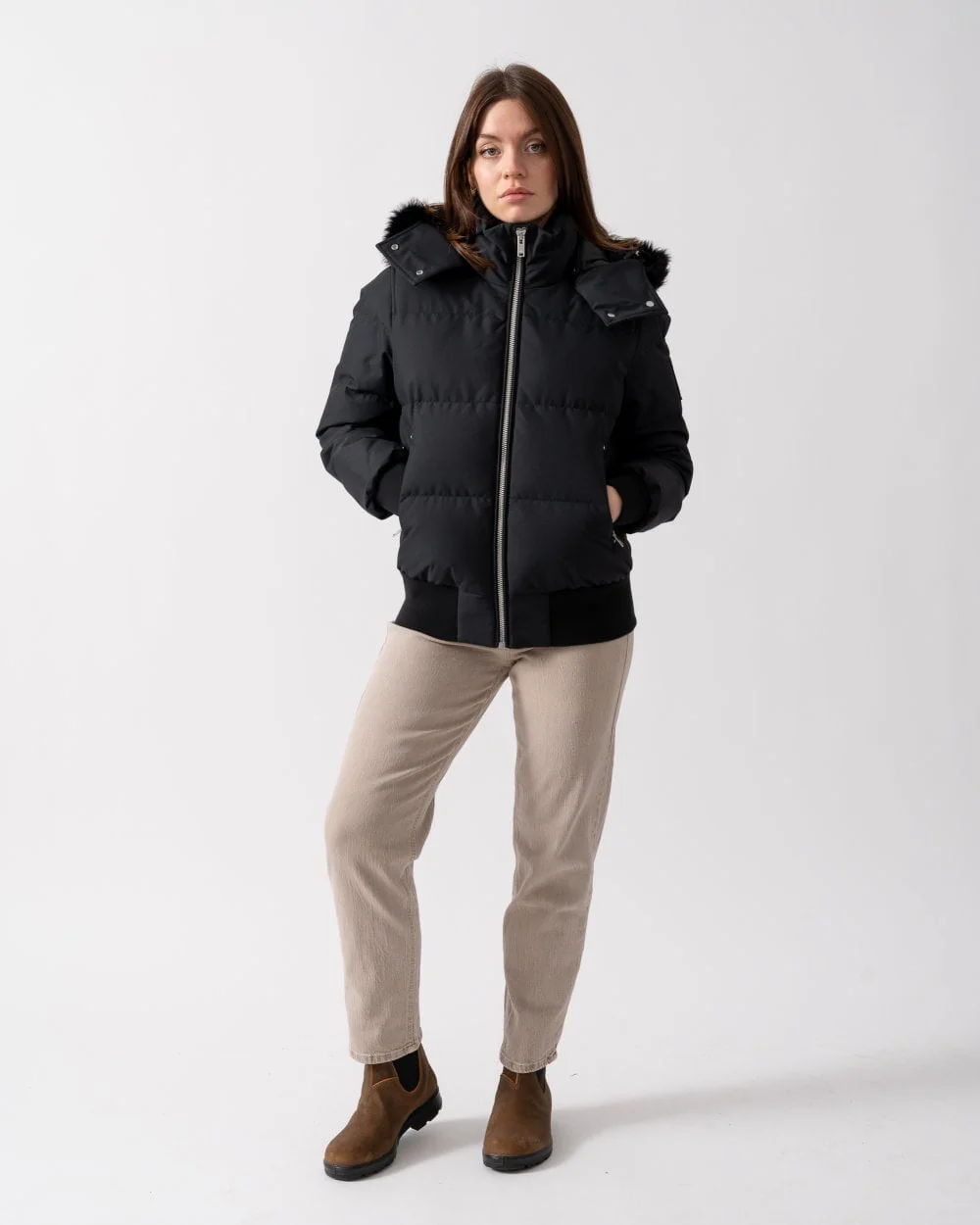 Moose Knuckles Womens Cloud Shearling Womens Bomber Jacket - Image 3