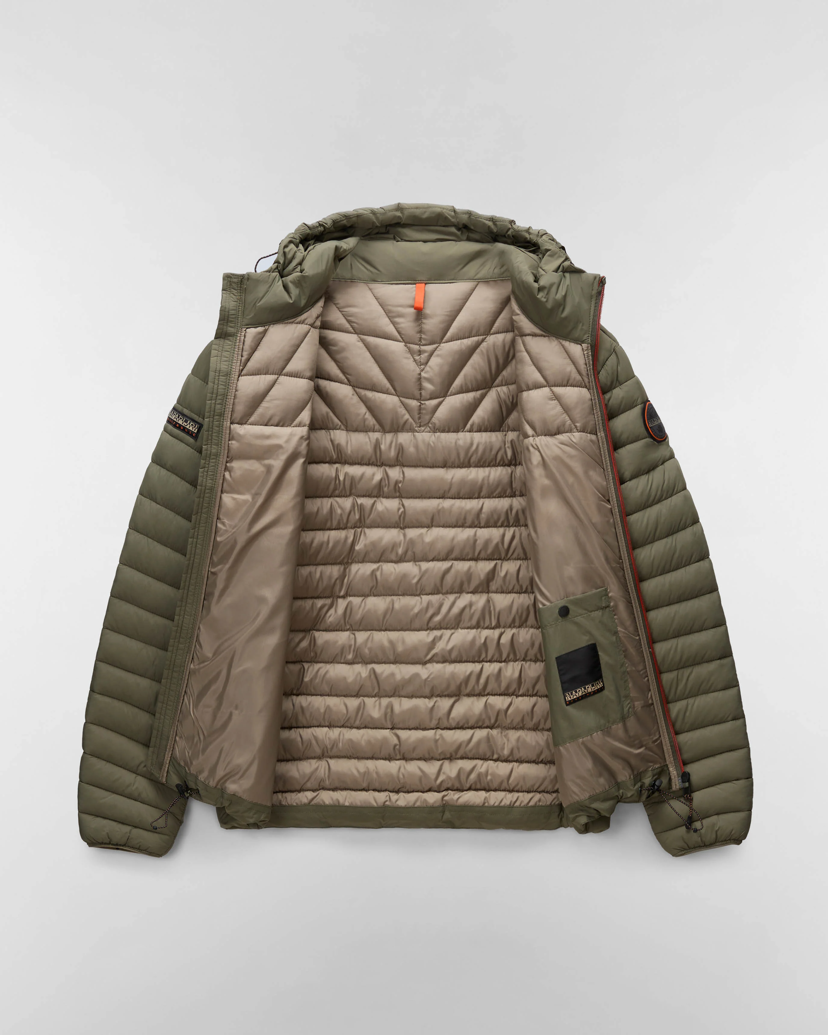 Napapijri A-Lapaz Mens Hooded Puffer Jacket - Tea Leaf G0A - Image 7