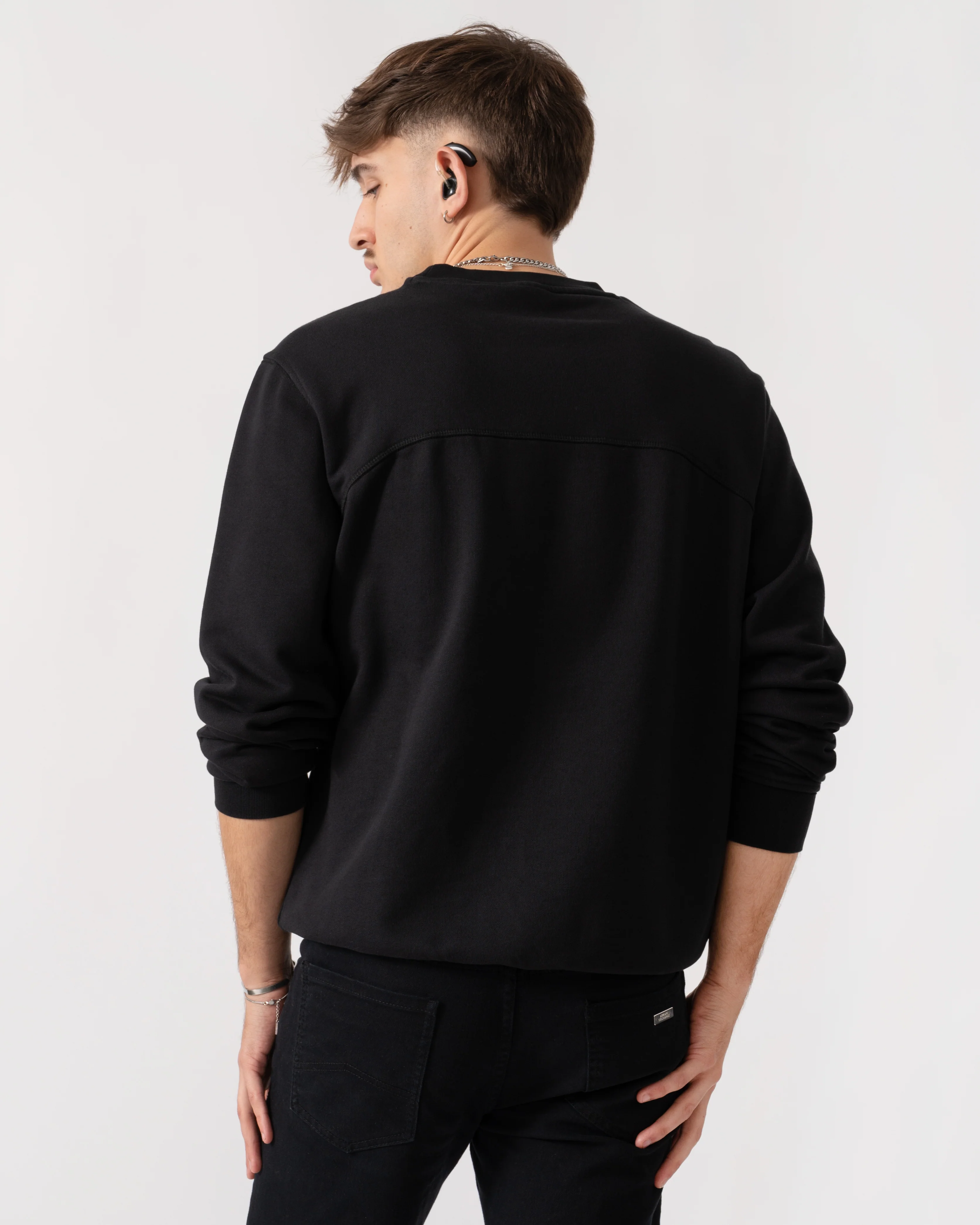 Napapijri Badge Mens Crew Neck Sweatshirt - Black Beauty 941 - Image 4