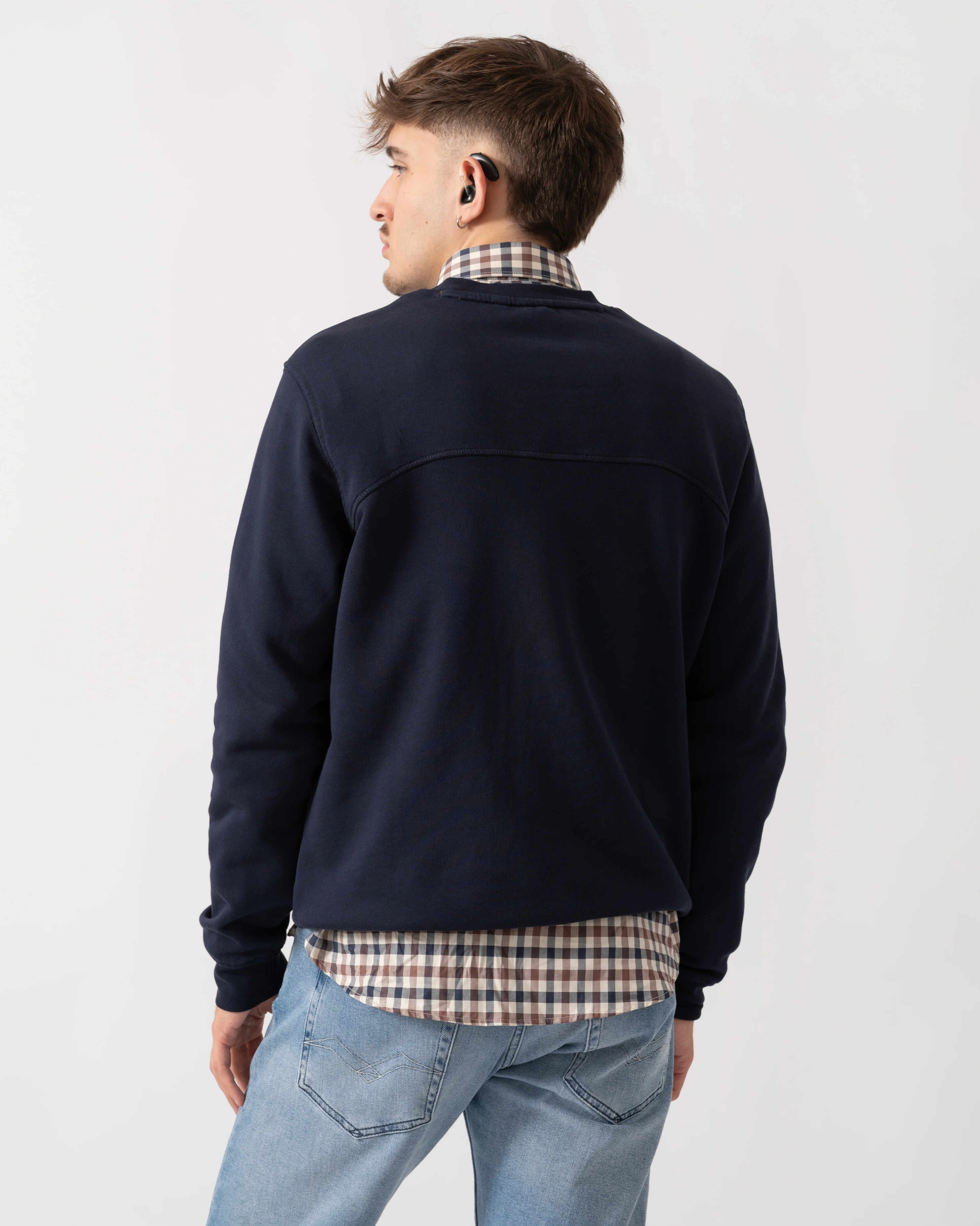Napapijri Badge Mens Crew Neck Sweatshirt - Blue Marine 176 - Image 4