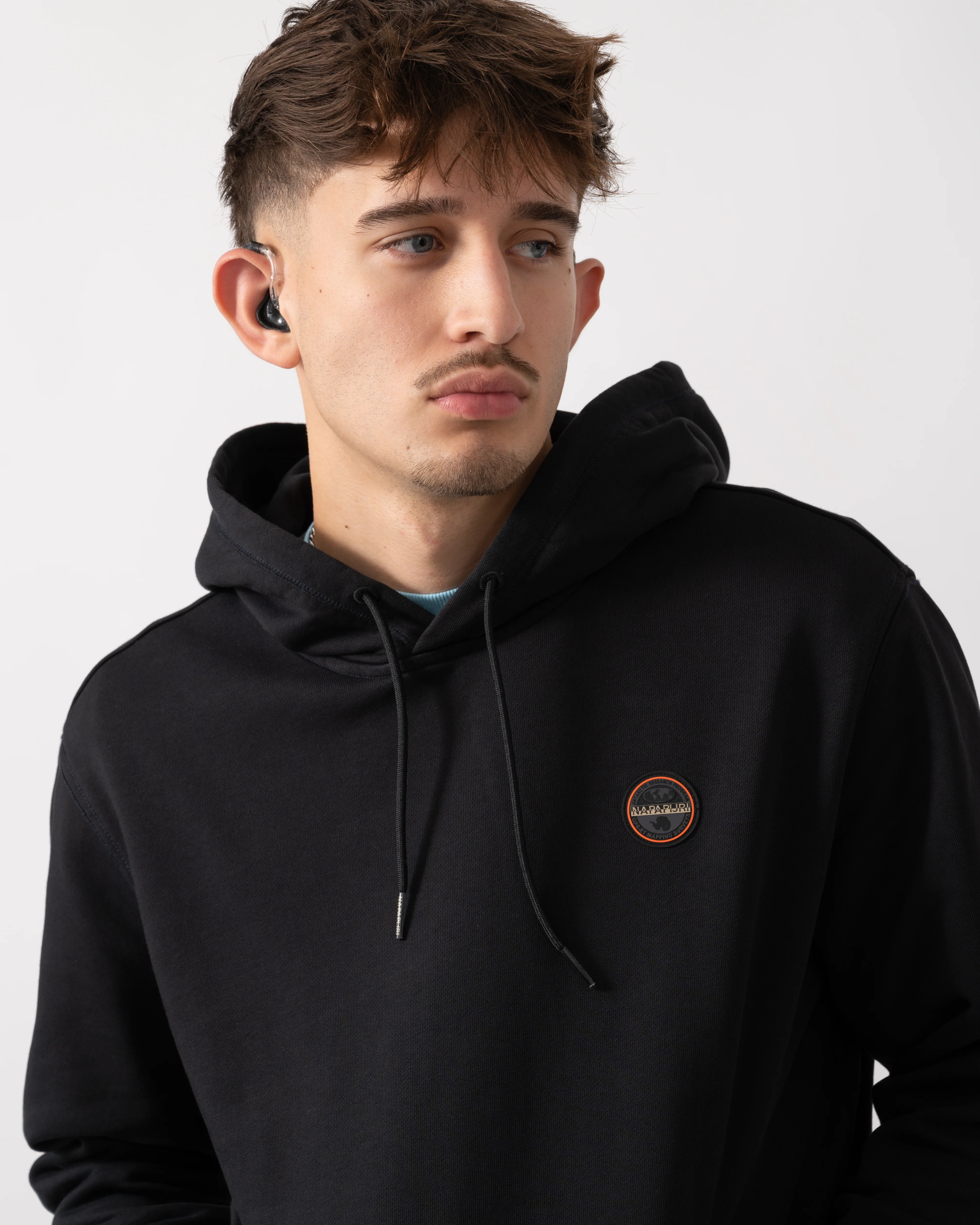 Napapijri Badge Mens Hoodie - Black Beauty 941 - Image 2