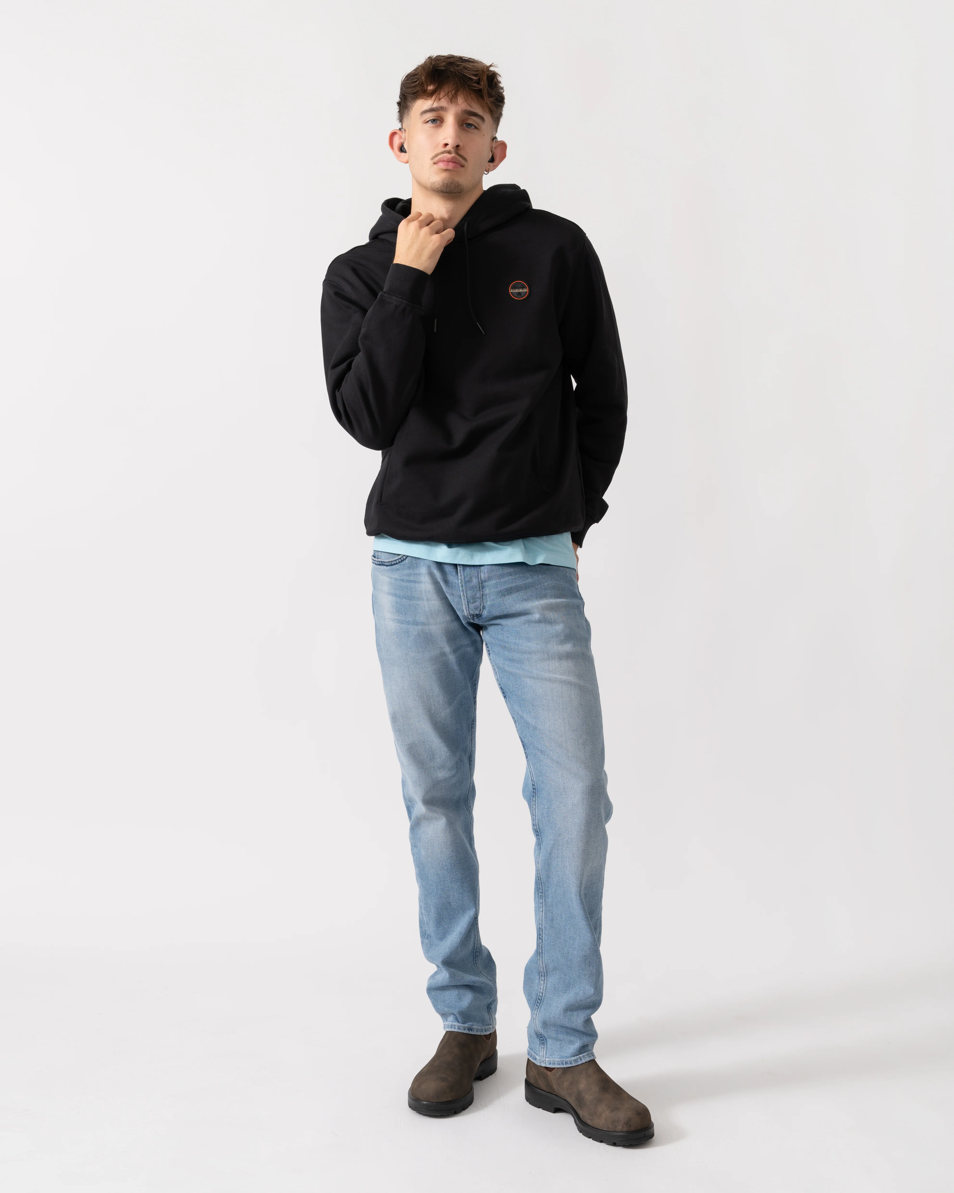Napapijri Badge Mens Hoodie - Black Beauty 941 - Image 3
