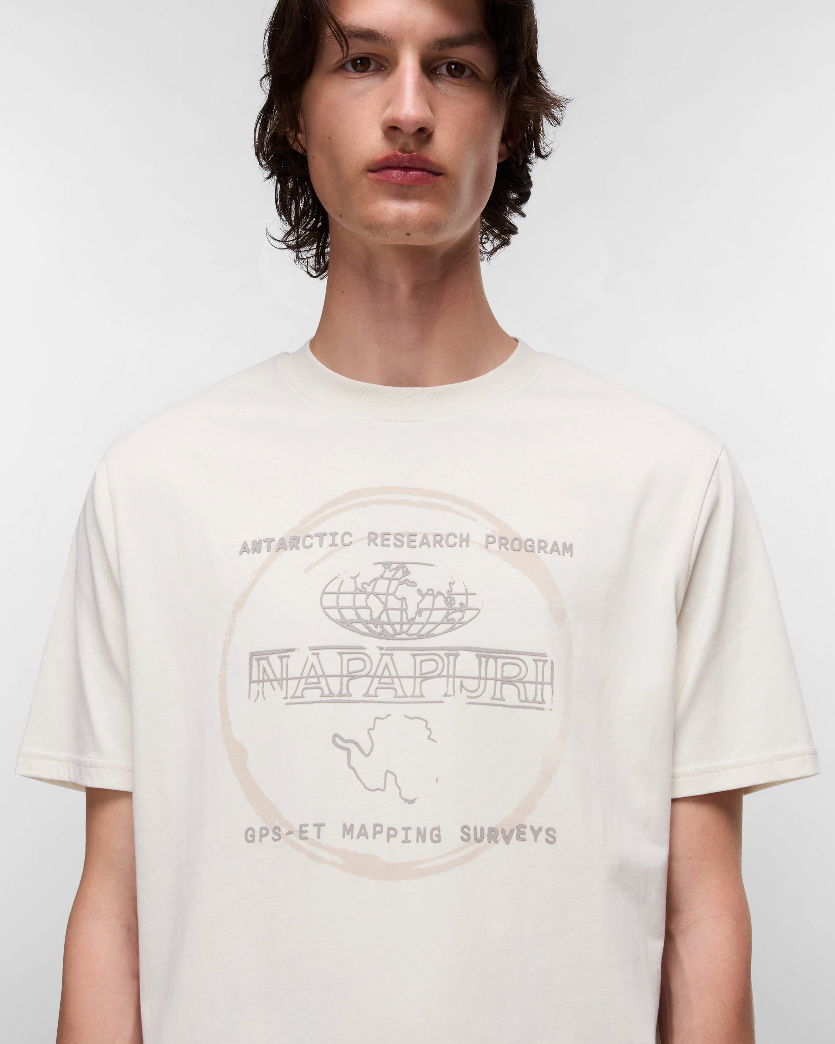 Napapijri Bald Short Sleeve Mens T-Shirt - Beige Dimity N1J - Image 2