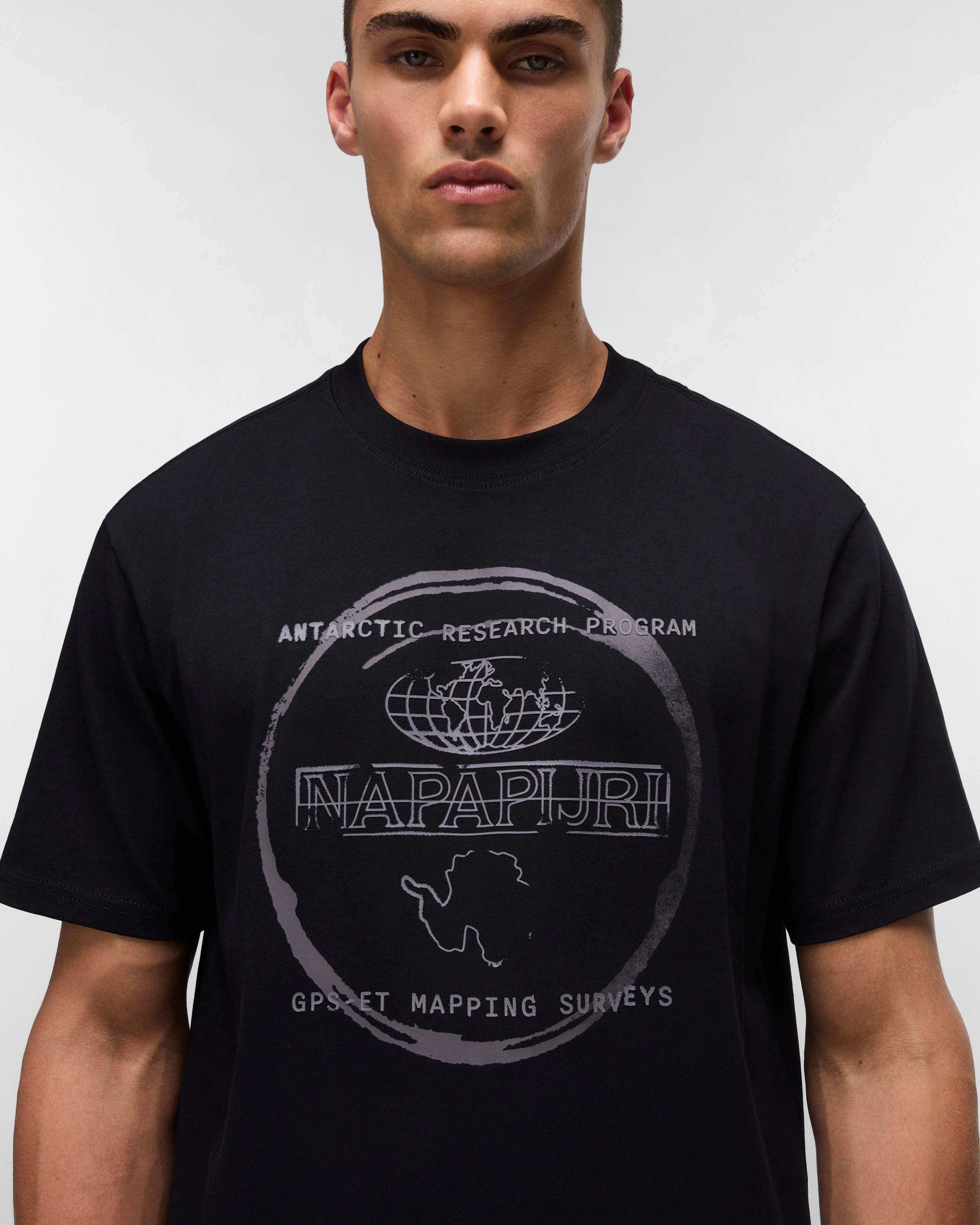 Napapijri Bald Short Sleeve Mens T-Shirt - Black Beauty 941 - Image 2