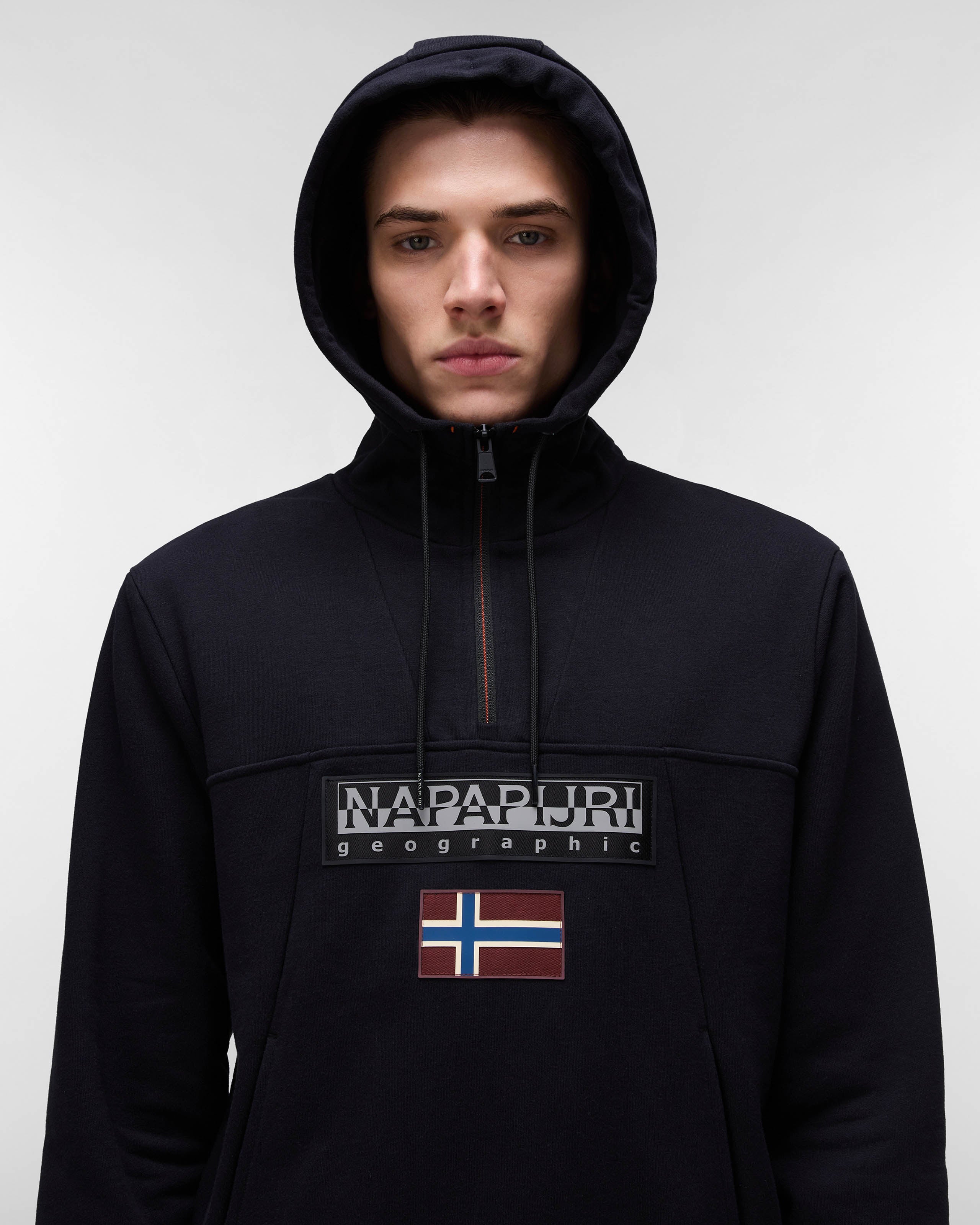 Napapijri Burgee 2.0 Mens Half Zip Hoodie - Black 041 - Image 2