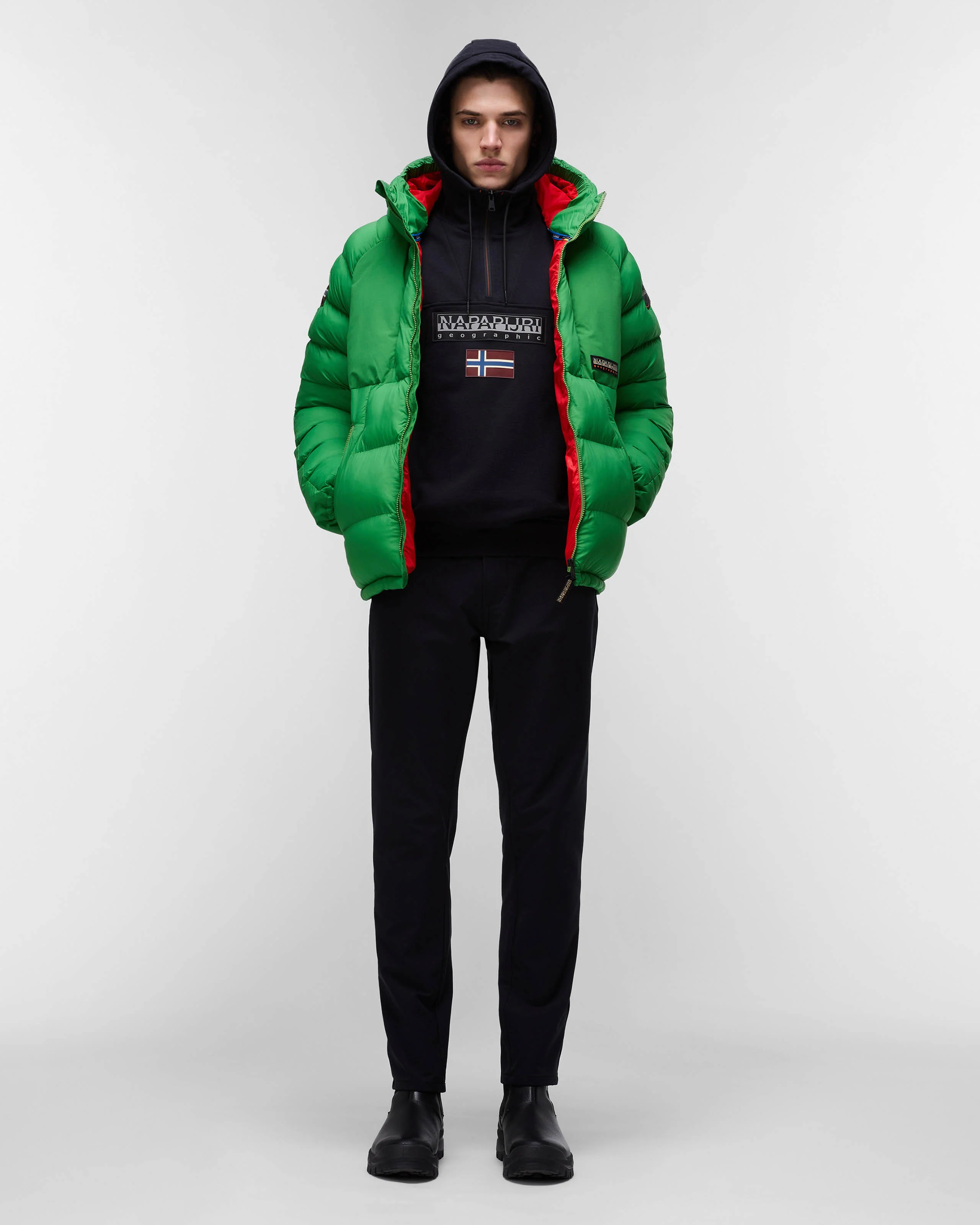 Napapijri Burgee 2.0 Mens Half Zip Hoodie - Black 041 - Image 4