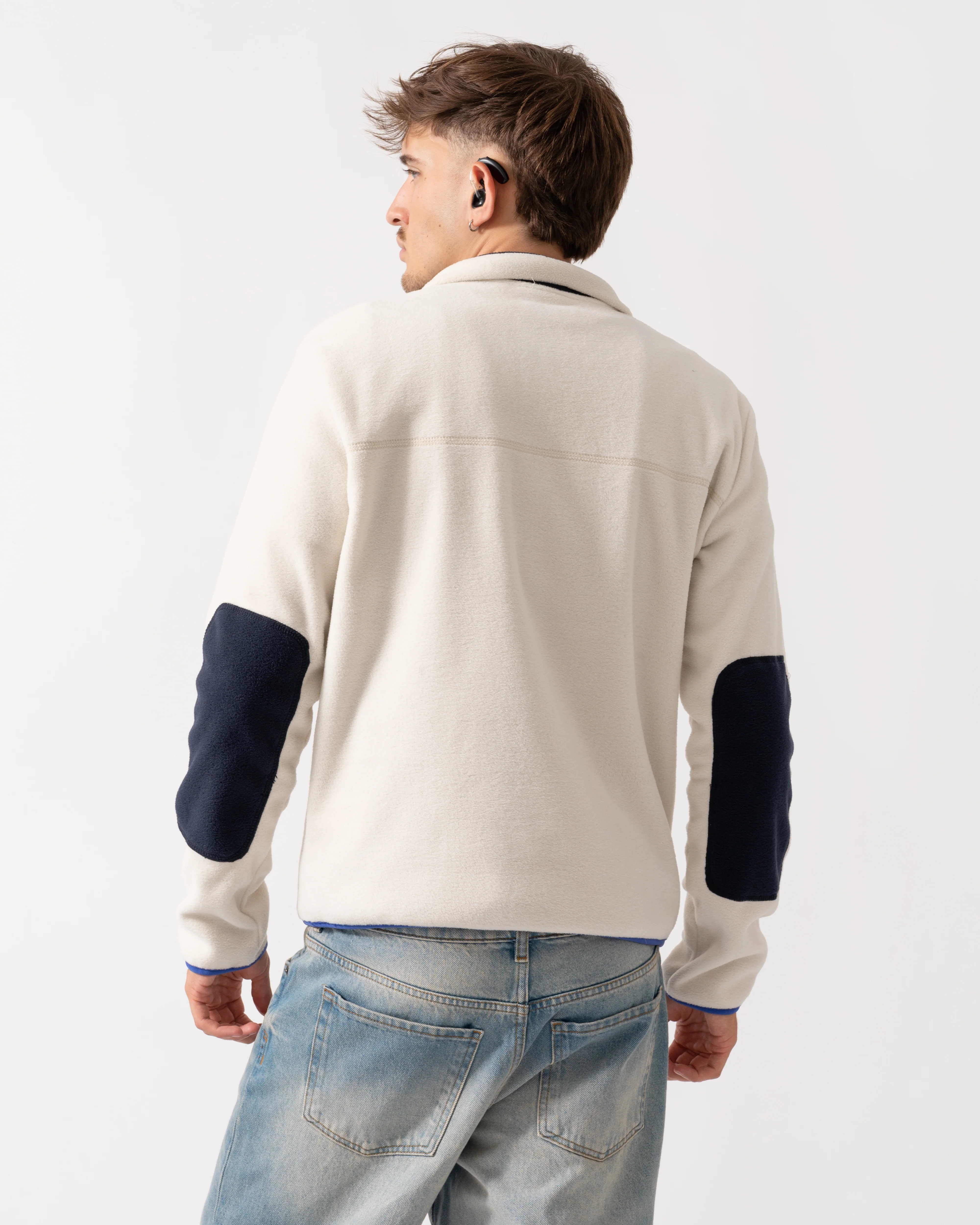 Napapijri Dergana Mens Half Zip Sweatshirt - Beige Dimity N1J - Image 4