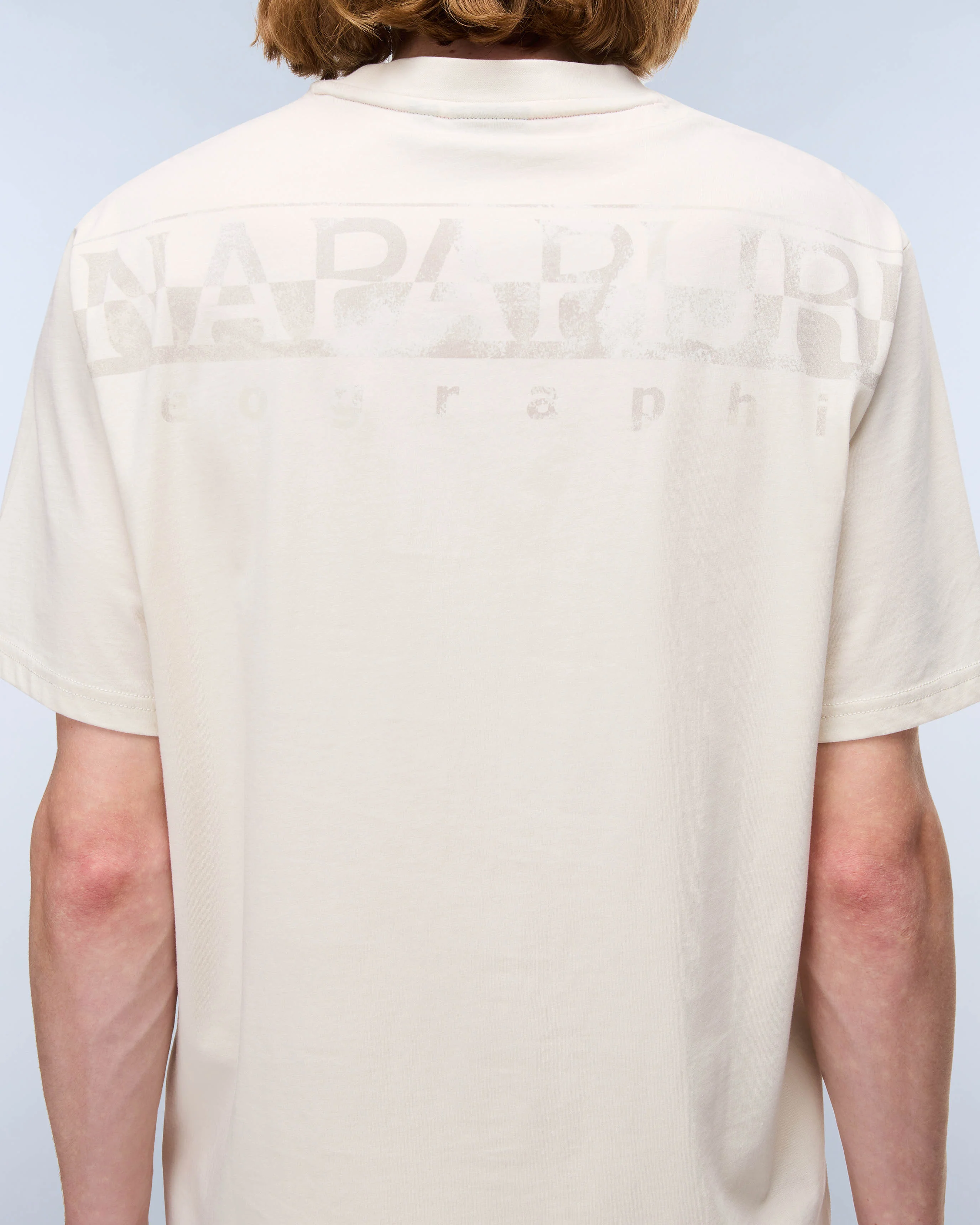 Napapijri Fanes Mens Short Sleeve T-Shirt - Beige Dimity N1J - Image 4