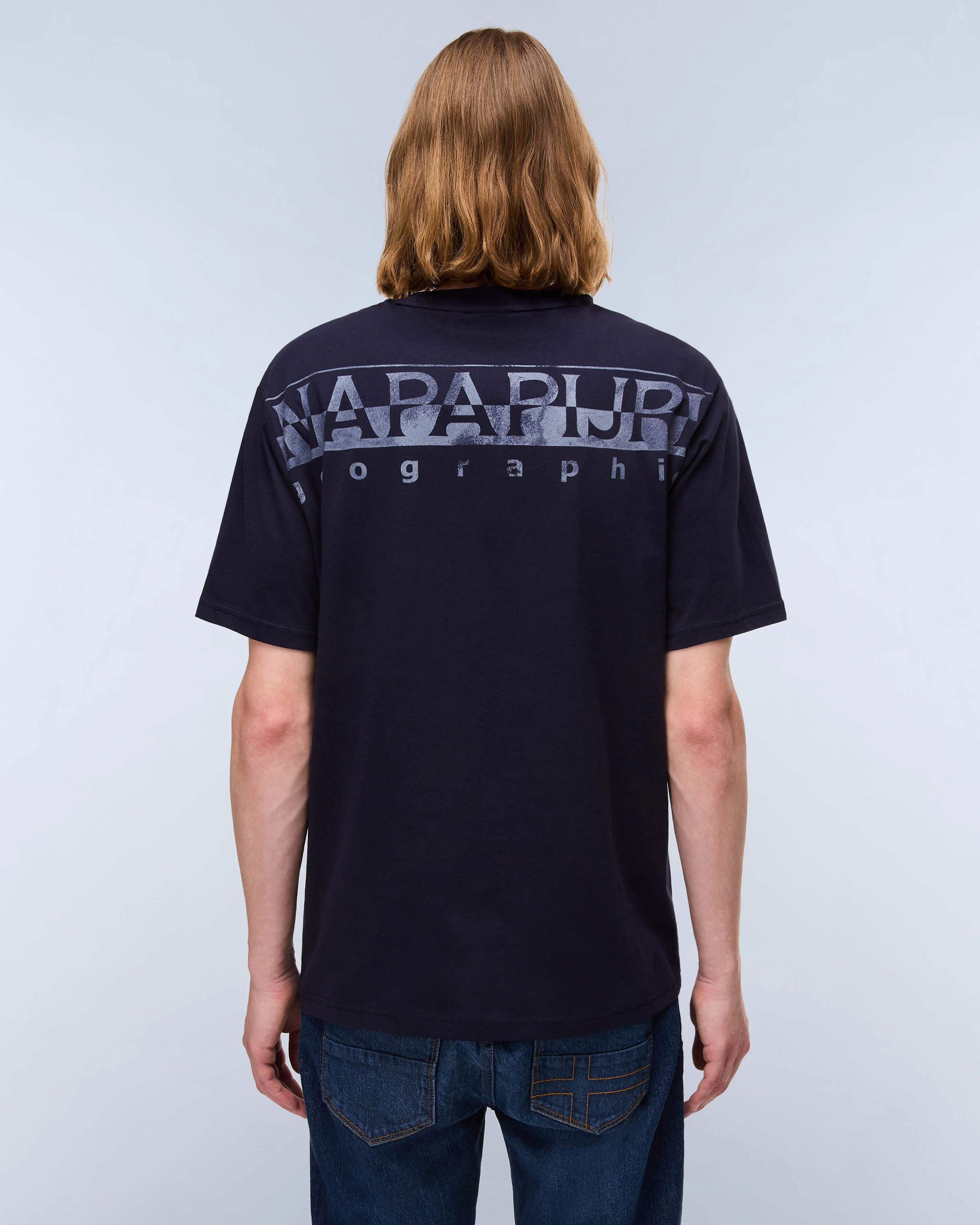 Napapijri Fanes Mens Short Sleeve T-Shirt - Blue Marine 176 - Image 2