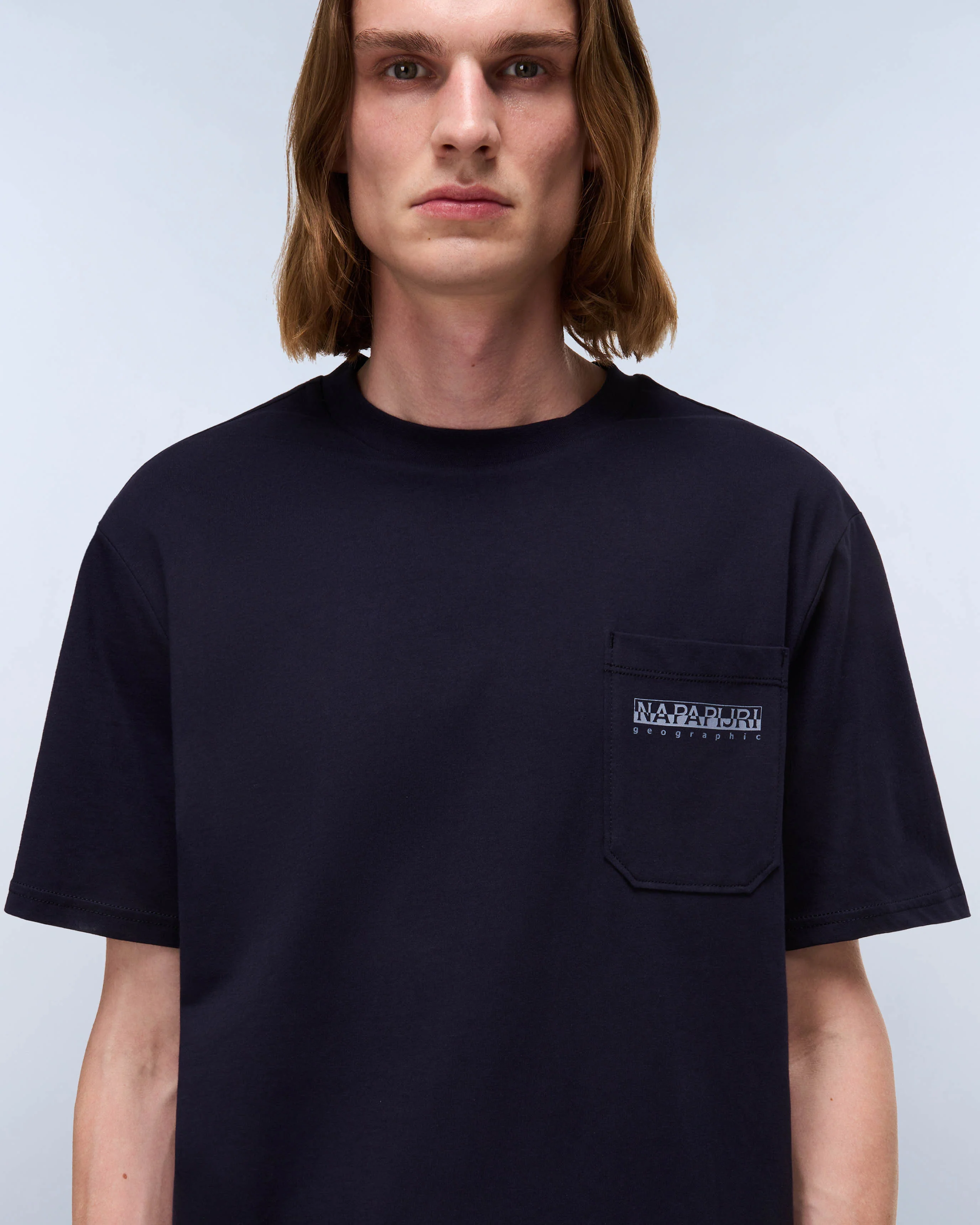 Napapijri Fanes Mens Short Sleeve T-Shirt - Blue Marine 176 - Image 3