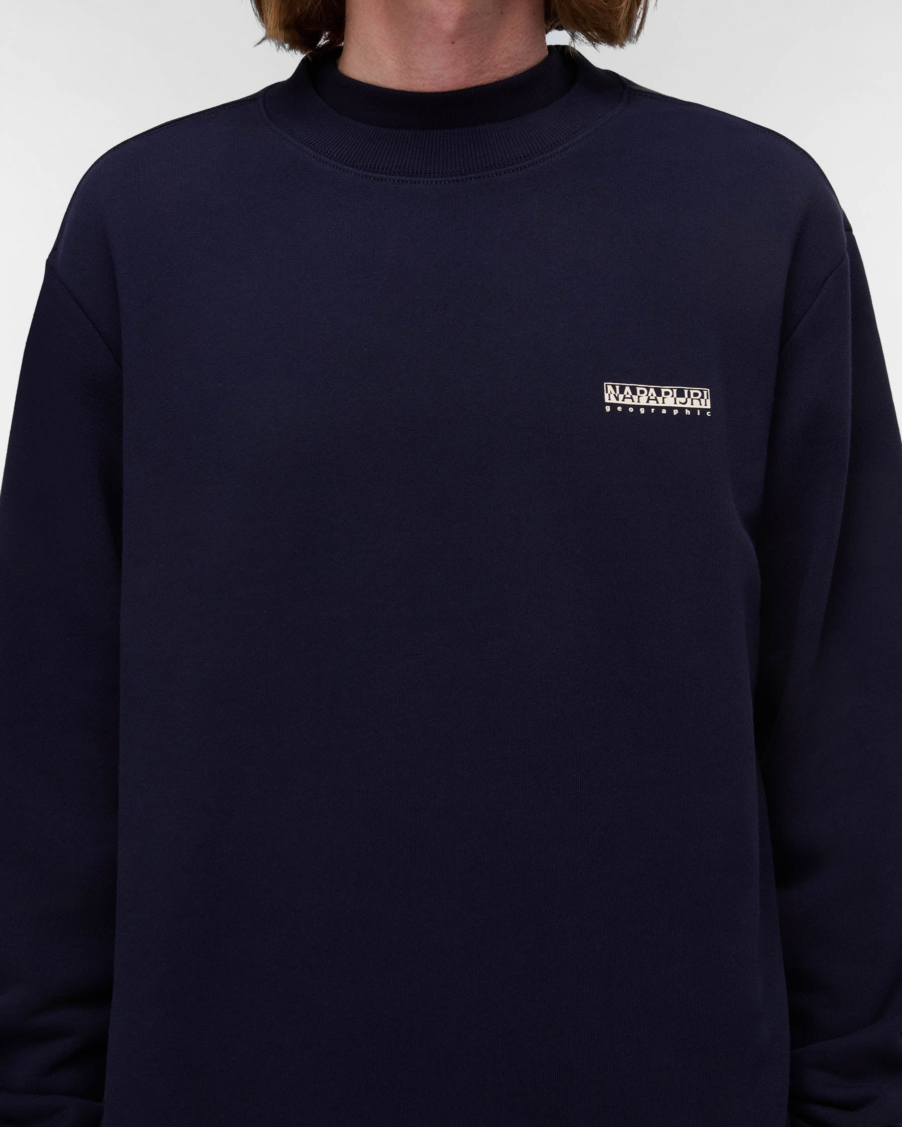 Napapijri Small Box Mens Crew Neck Sweatshirt - Blue Marine 176 - Image 3