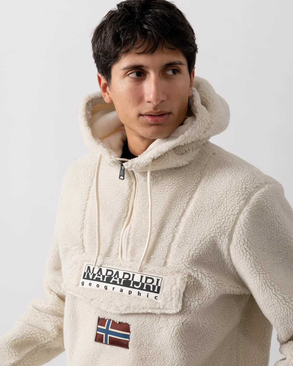 Napapijri T-Burgee Curly Mens Half Zip Hooded Fleece - Image 2