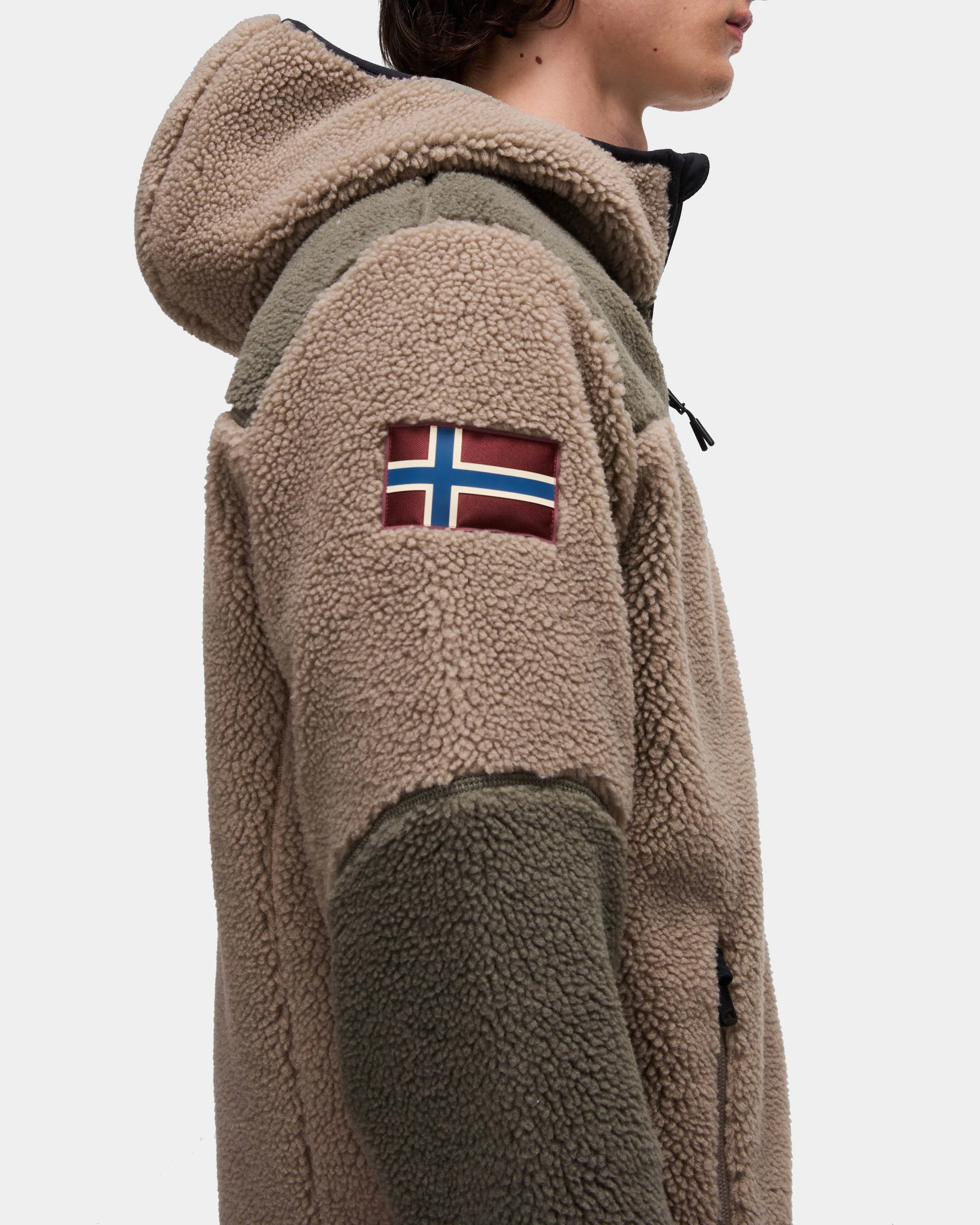 Napapijri Yupik Mens Zip Through Hoodie - Colourblock MCD - Image 3