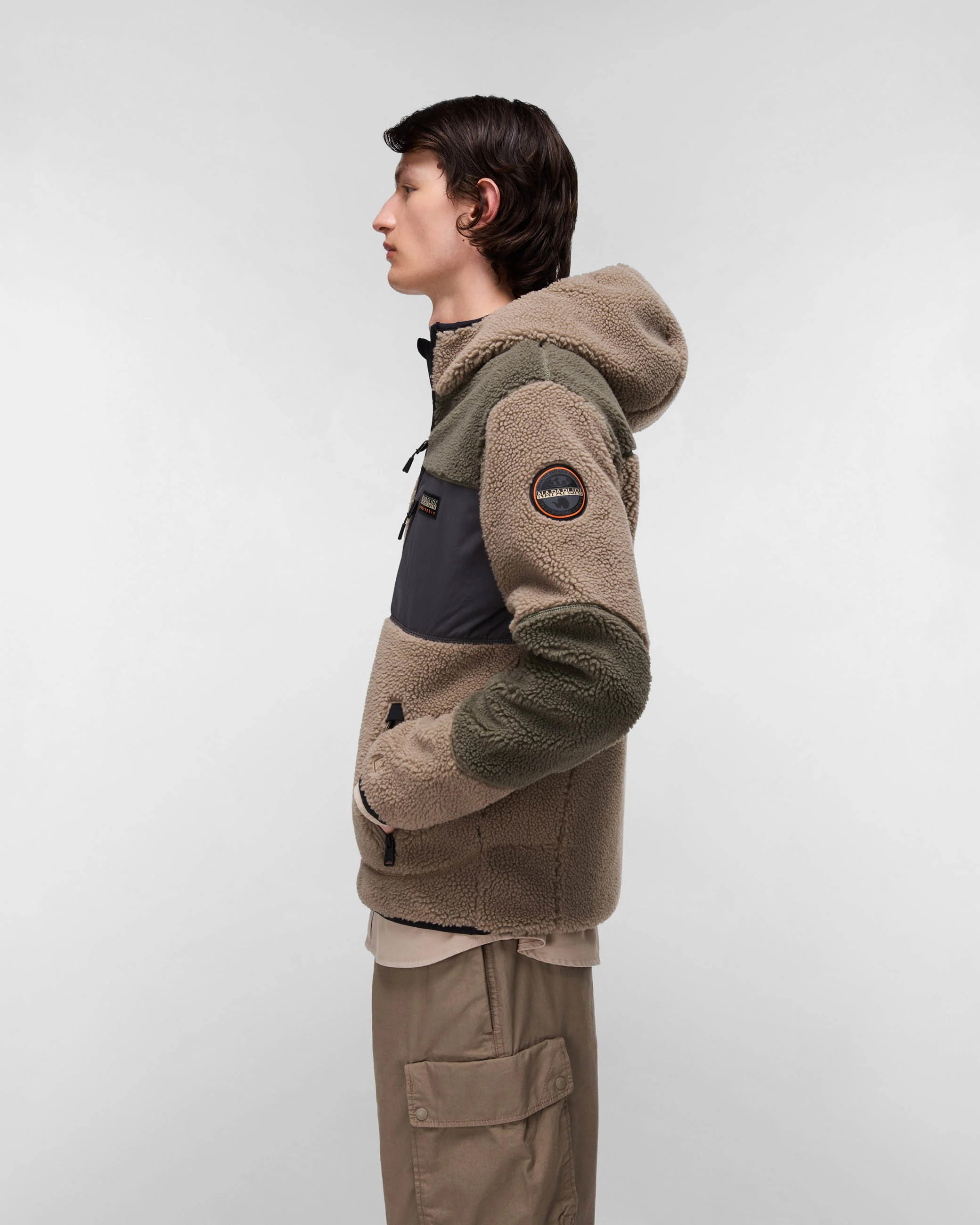 Napapijri Yupik Mens Zip Through Hoodie - Colourblock MCD - Image 4