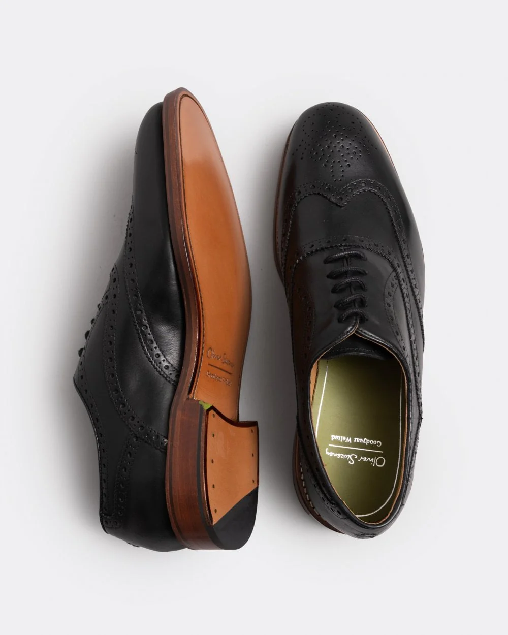 Oliver Sweeney Aldeburgh Mens Leather Brogue - Black - Image 6