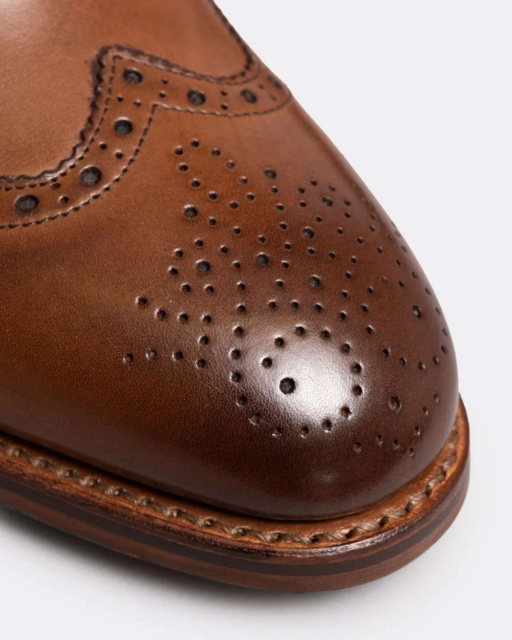 Oliver Sweeney Aldeburgh Mens Leather Brogue - Dark Tan - Image 2